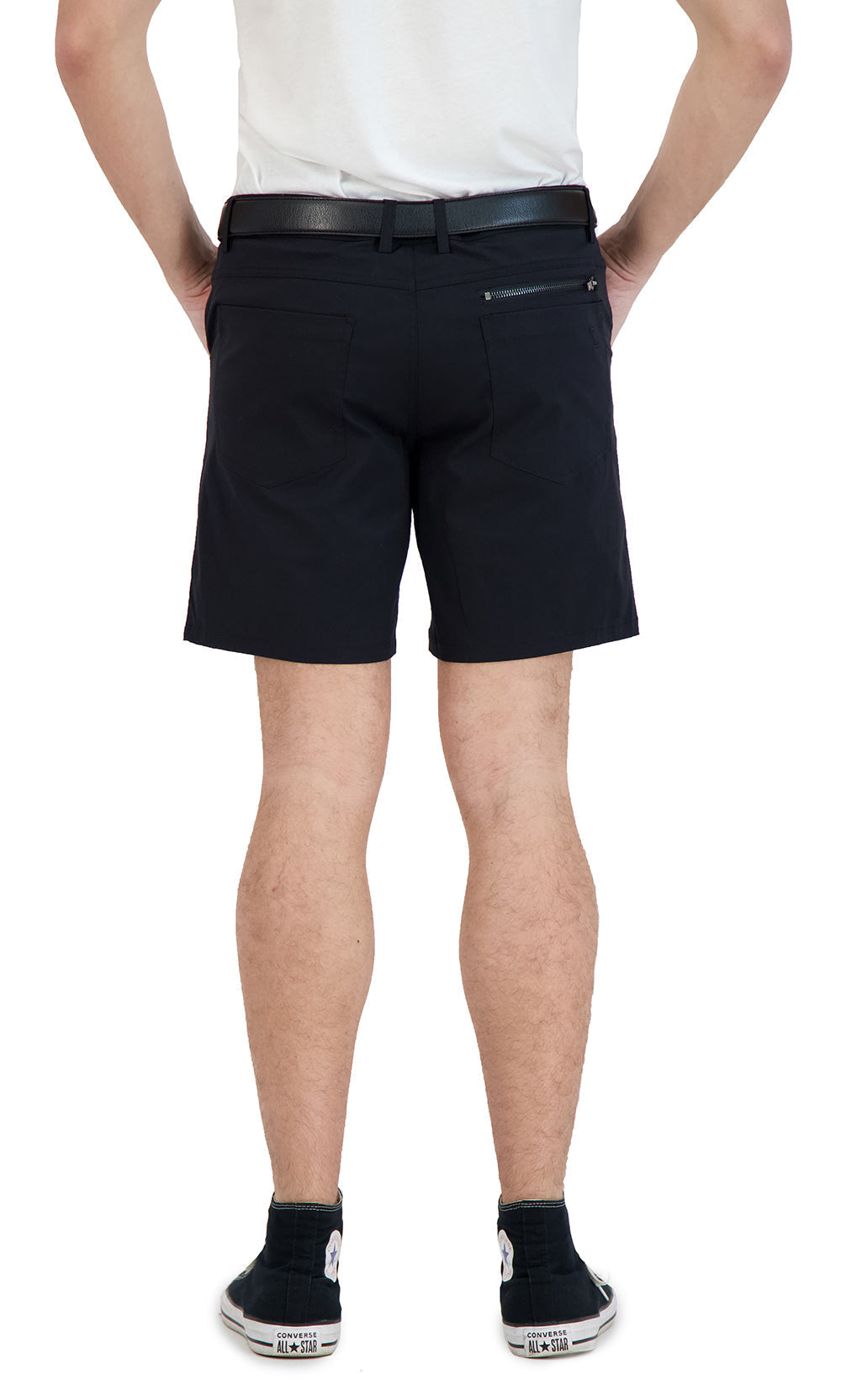 Everyday Stretch Shorts With A Comfortable Built-in Liner - Denim Style- Black