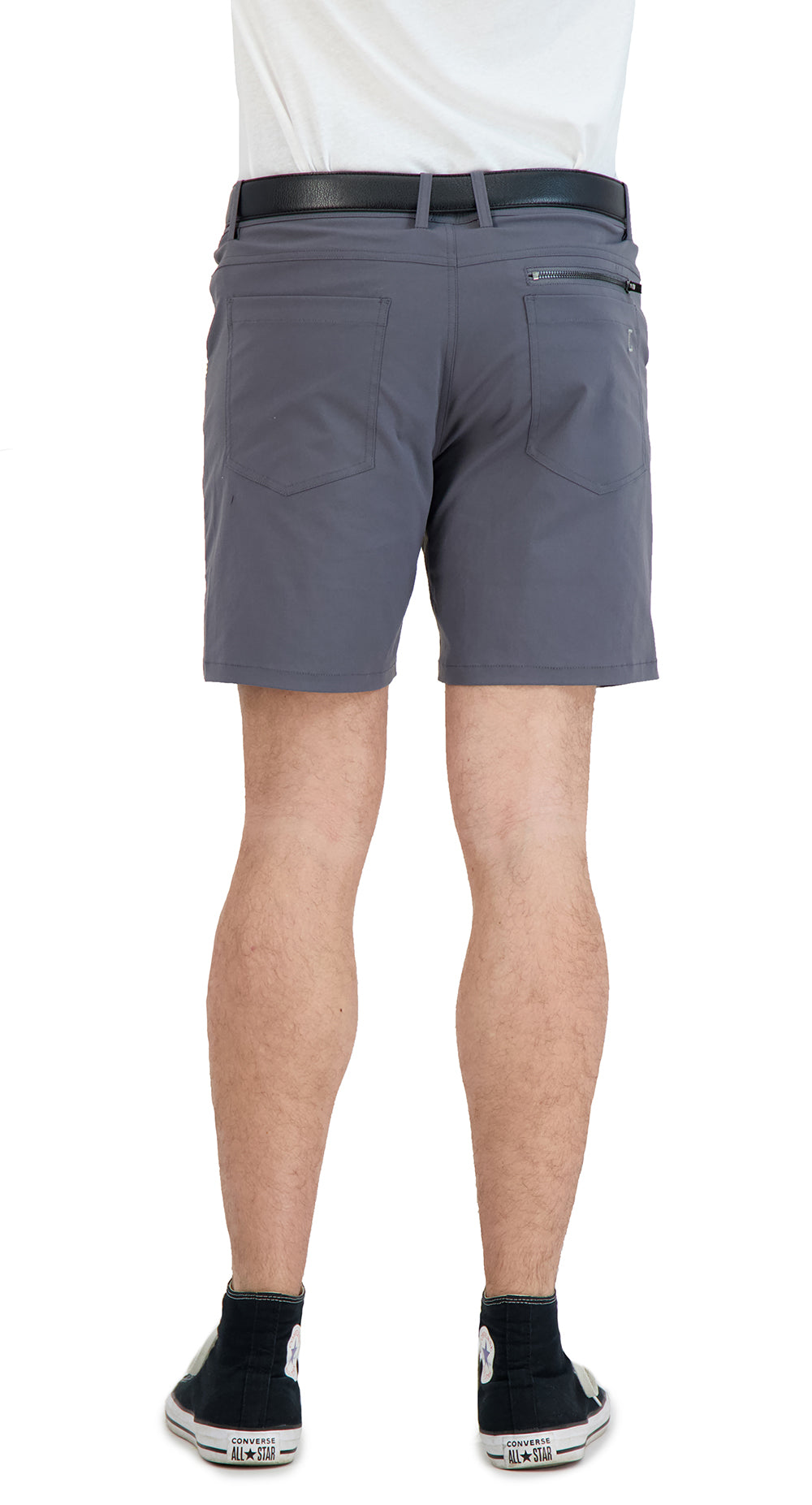 Everyday Stretch Shorts With A Comfortable Built-in Liner - Denim Style- Grey