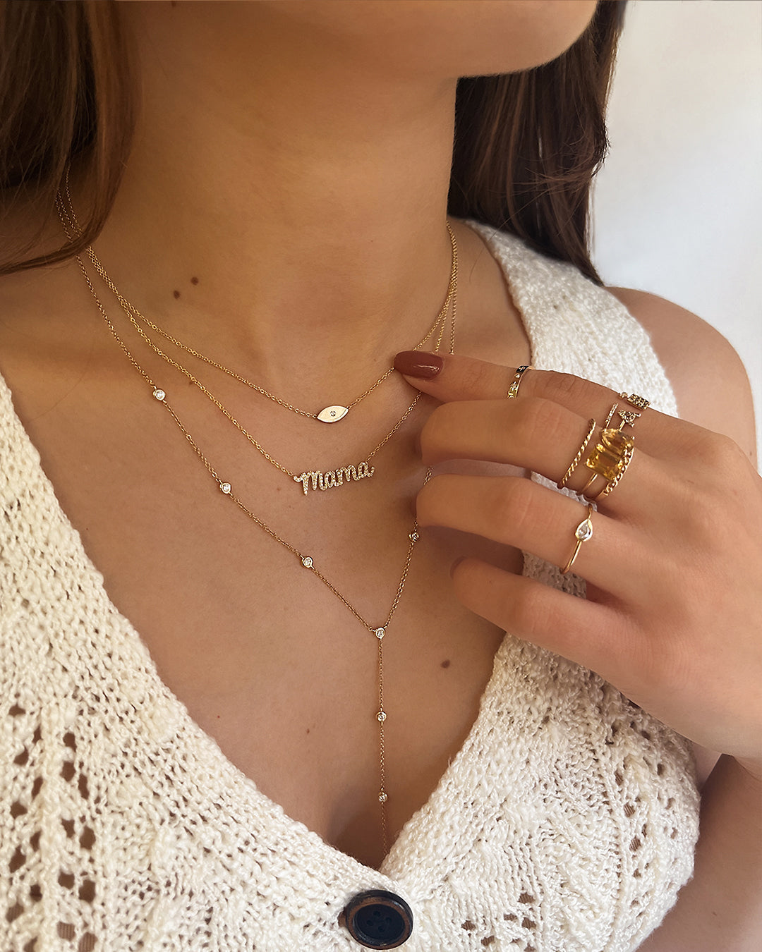 Zoe Lev Diamond Evil Eye Necklace