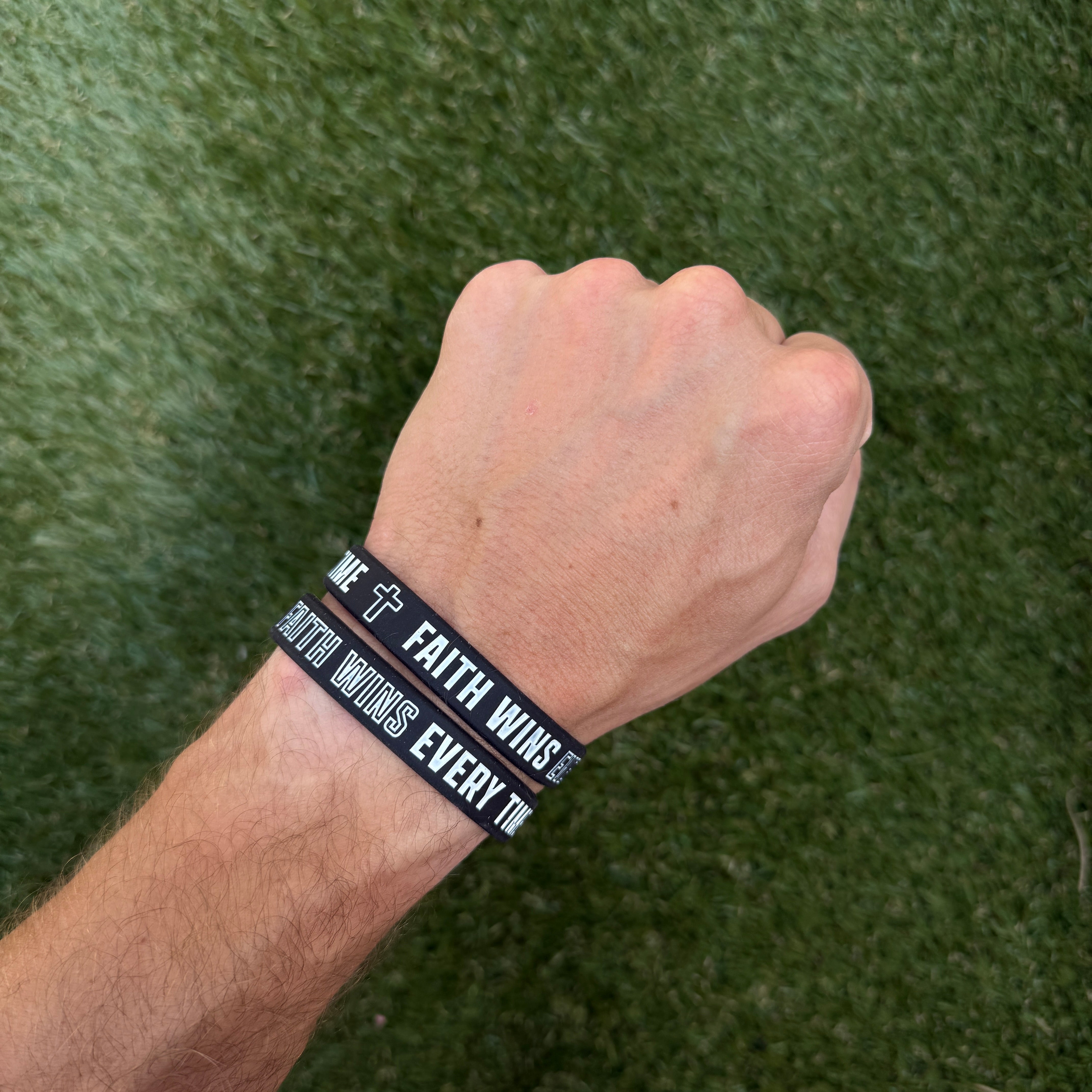 Faith Wins Every Time Wristband