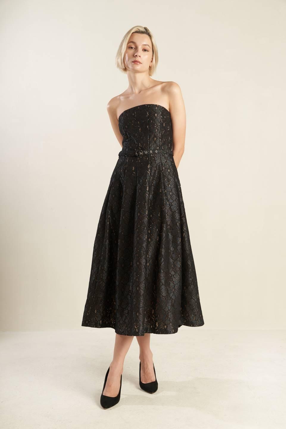 The Truth Is Woven Lace Midi Dress