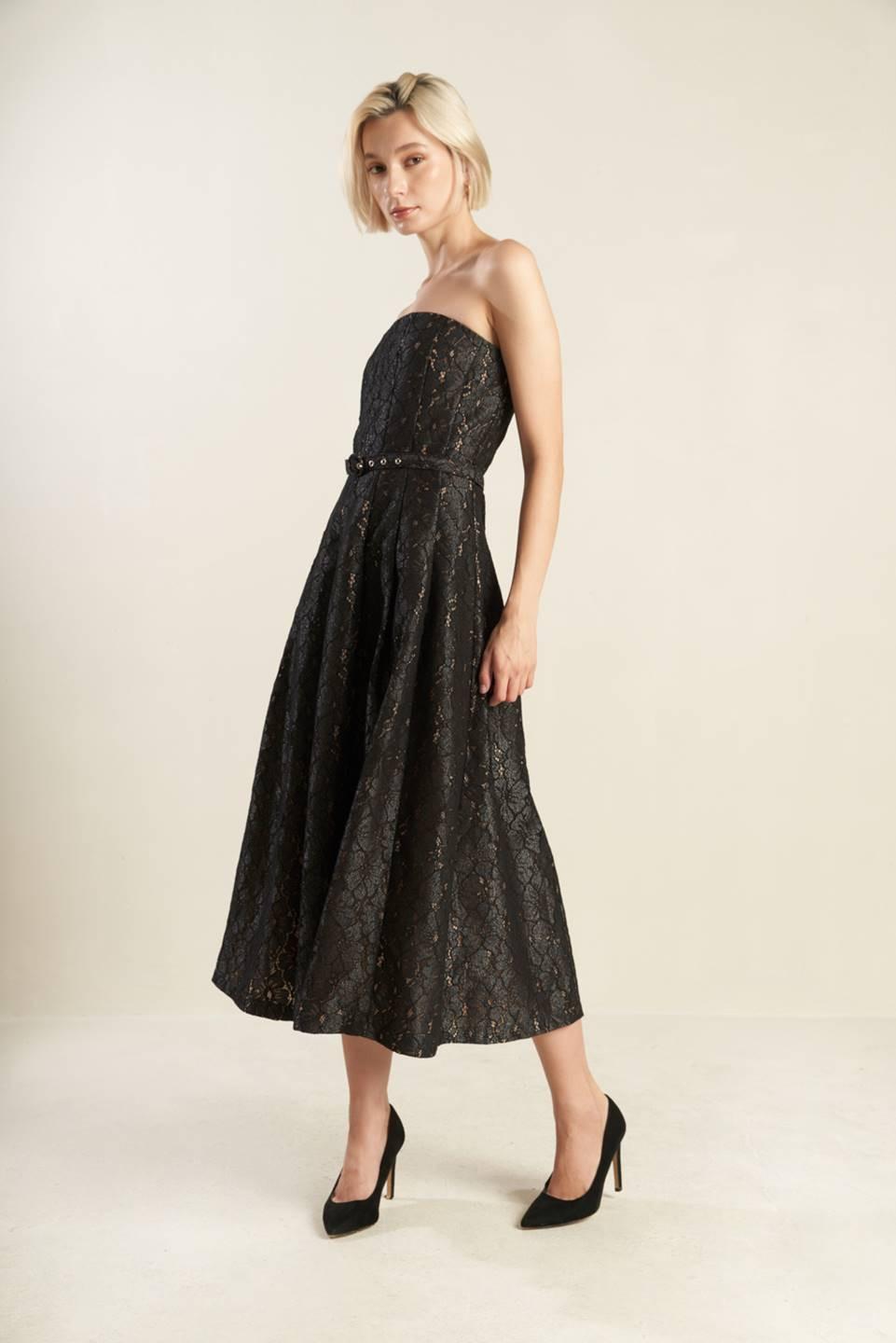 The Truth Is Woven Lace Midi Dress