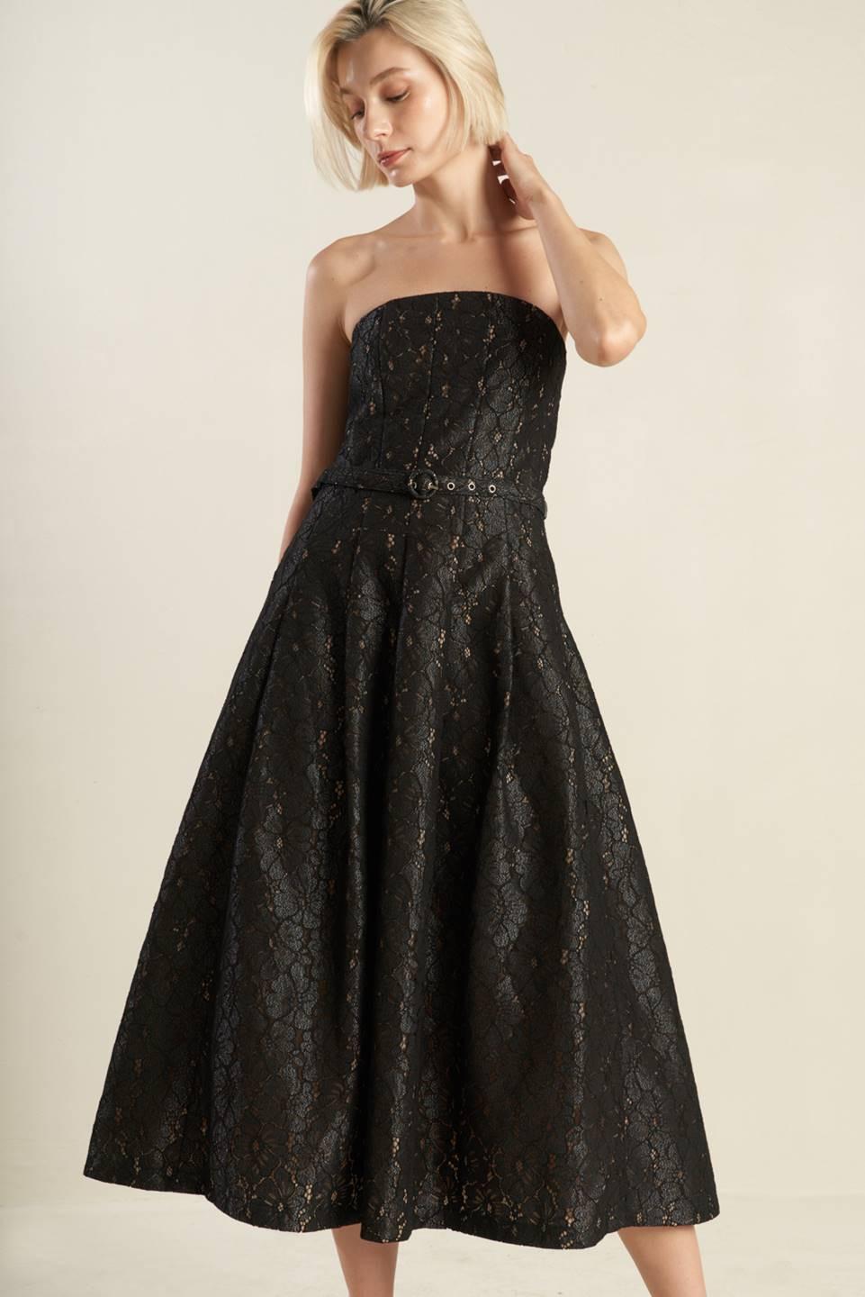 The Truth Is Woven Lace Midi Dress