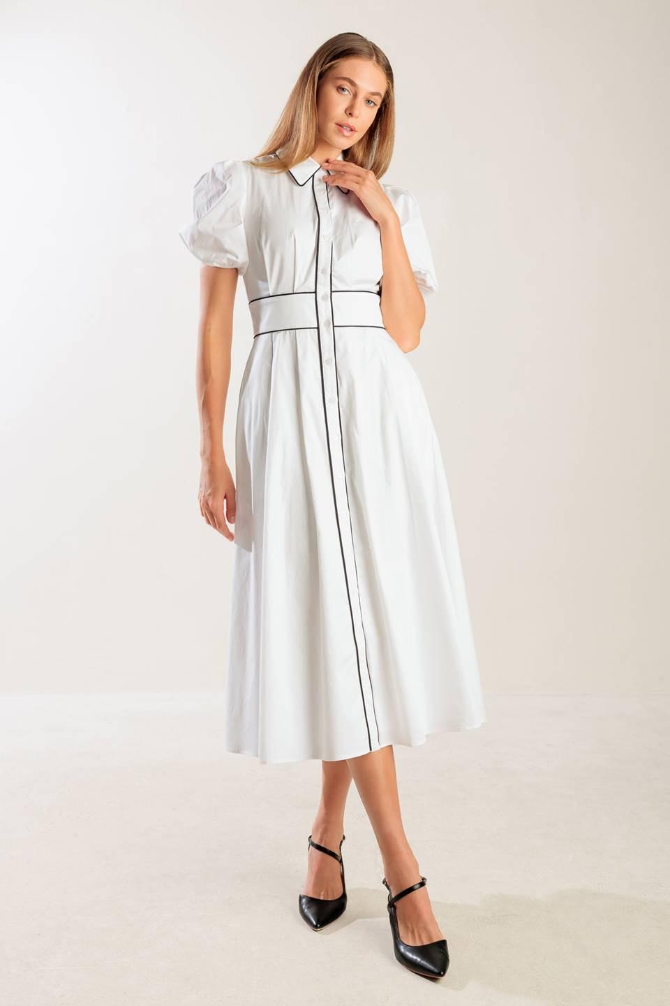 In The Breeze White Woven Midi Dress