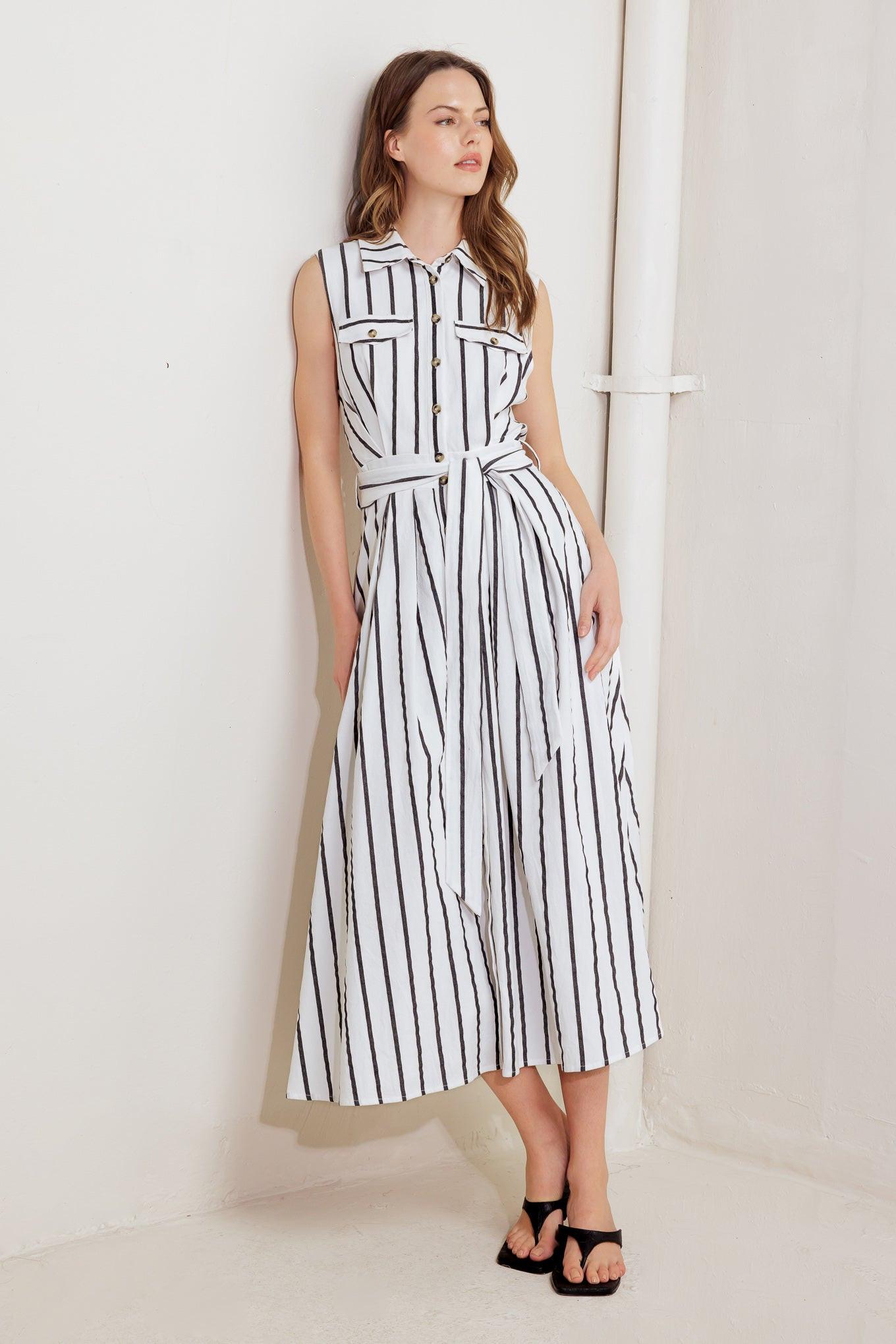 Hugs & Vanilla Clouds Woven Midi Dress