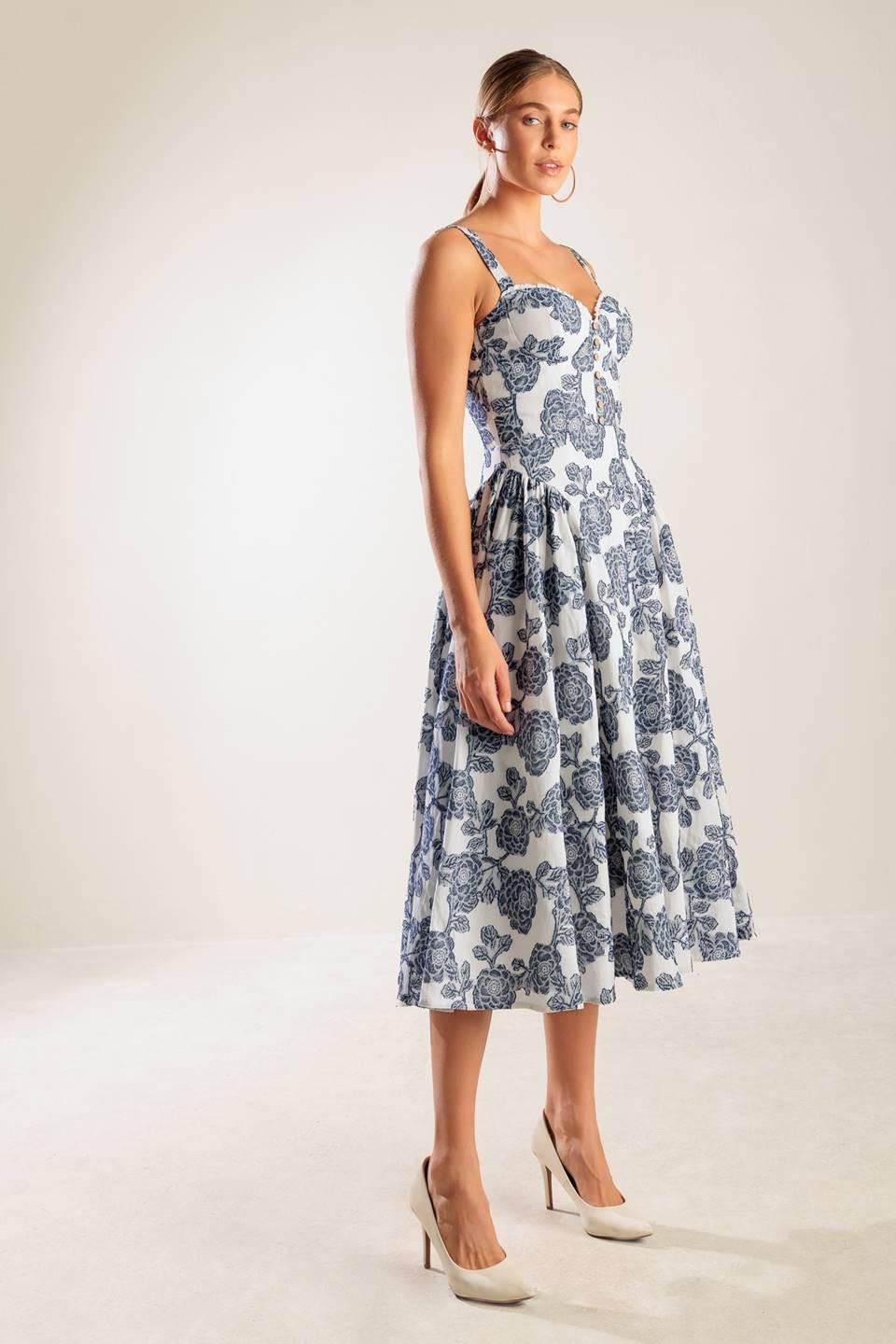 Exploring New Interests Woven Midi Dress