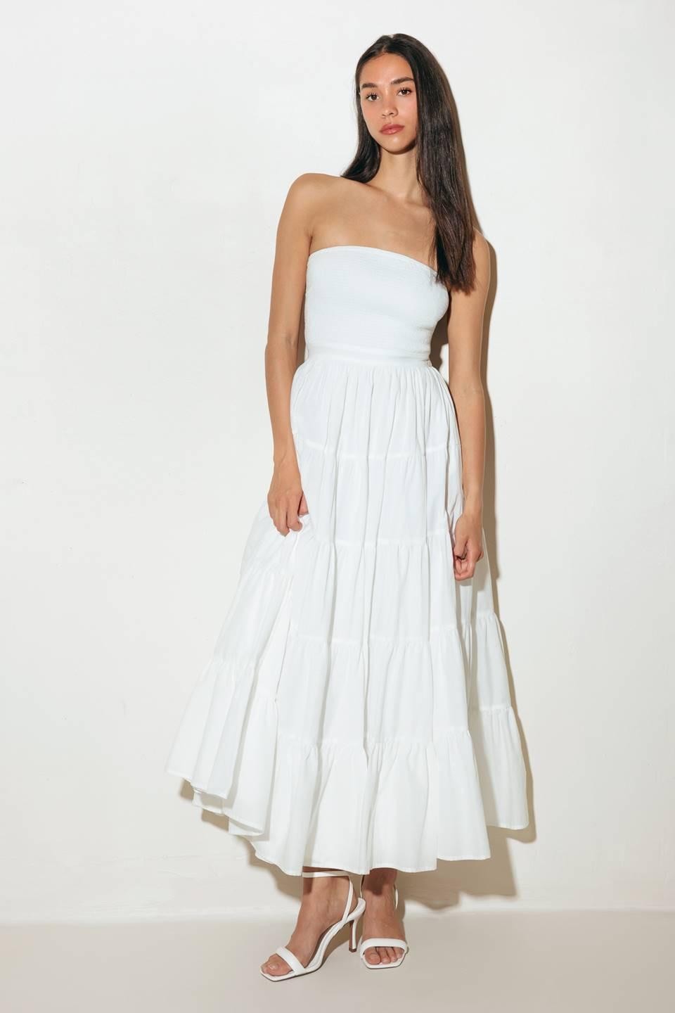 Neo Breeze White Midi Dress