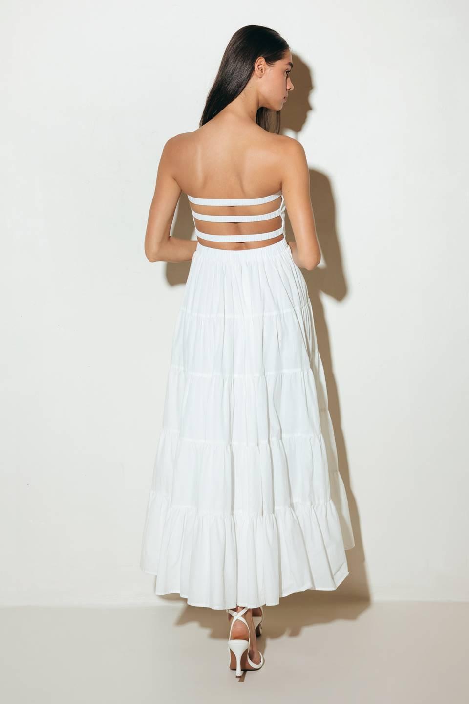Neo Breeze White Midi Dress