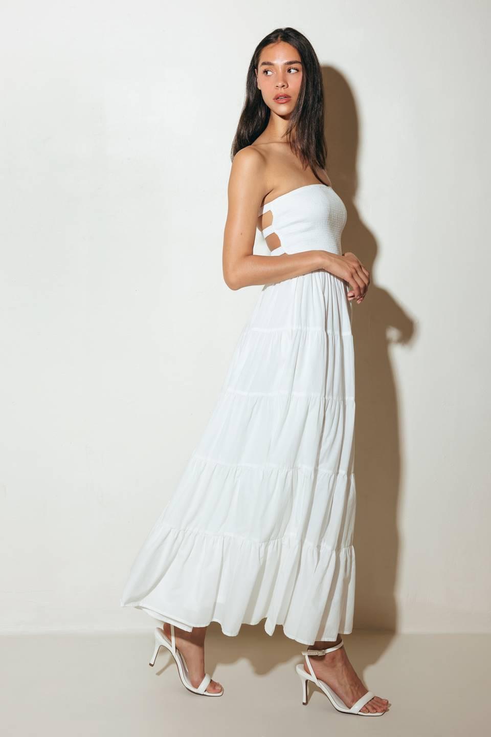 Neo Breeze White Midi Dress