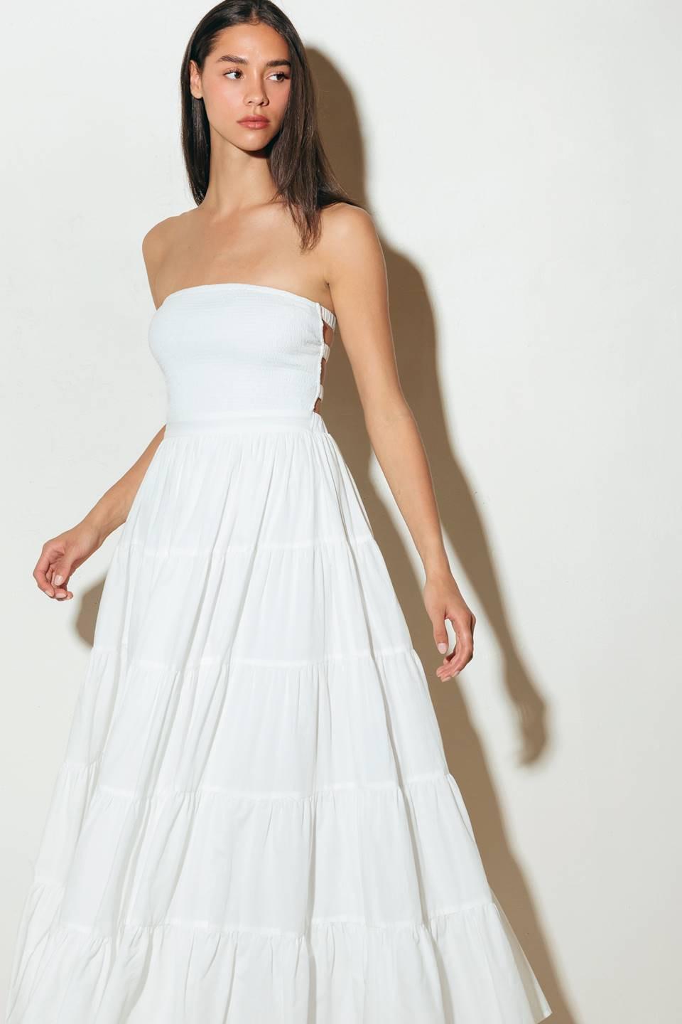 Neo Breeze White Midi Dress