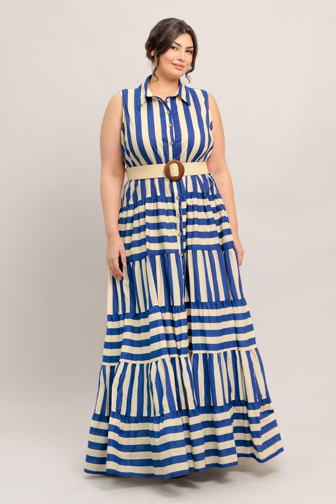 Sunset Boardwalk Stripe Maxi Dress | Includes Plus Size