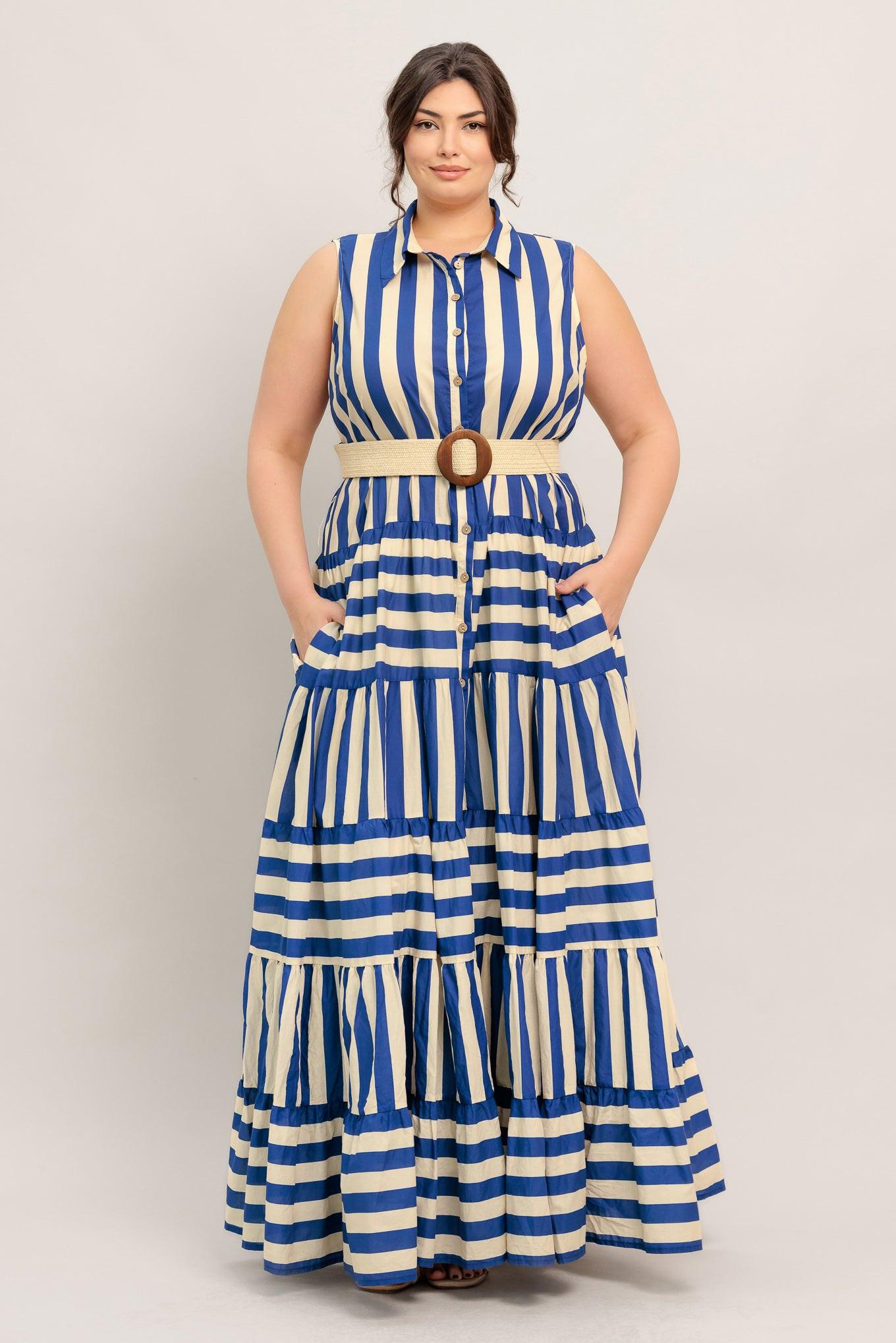 Sunset Boardwalk Stripe Maxi Dress | Includes Plus Size
