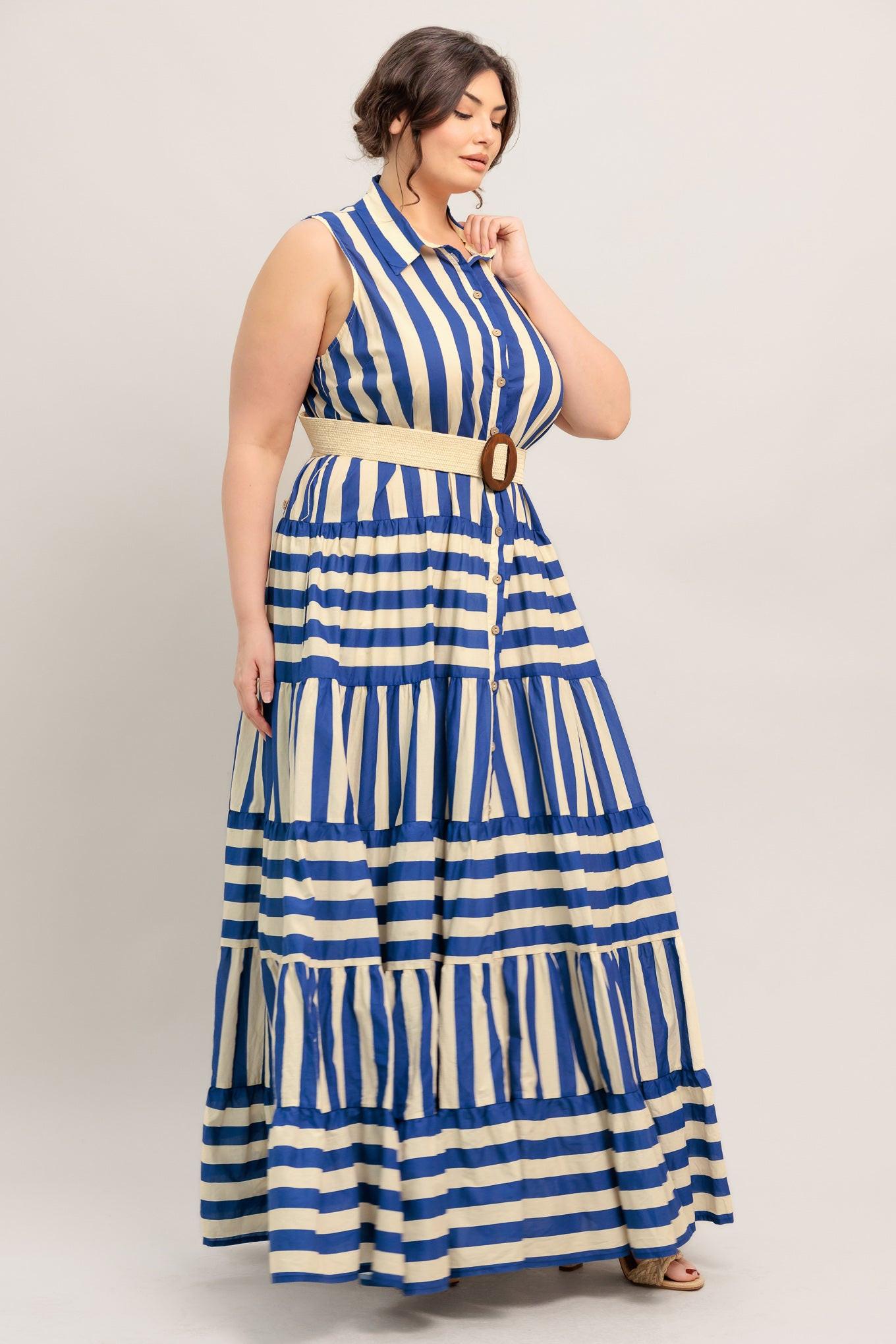 Sunset Boardwalk Stripe Maxi Dress | Includes Plus Size