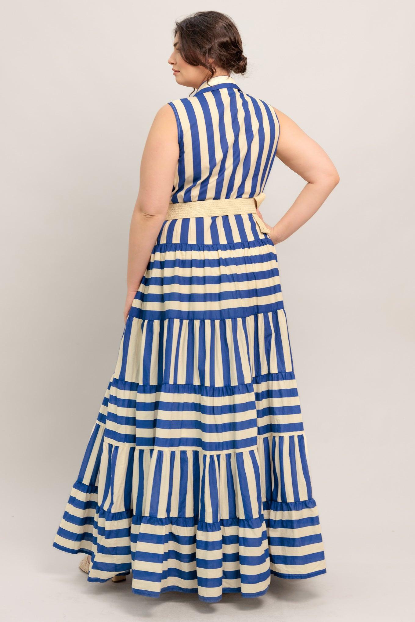 Sunset Boardwalk Stripe Maxi Dress | Includes Plus Size