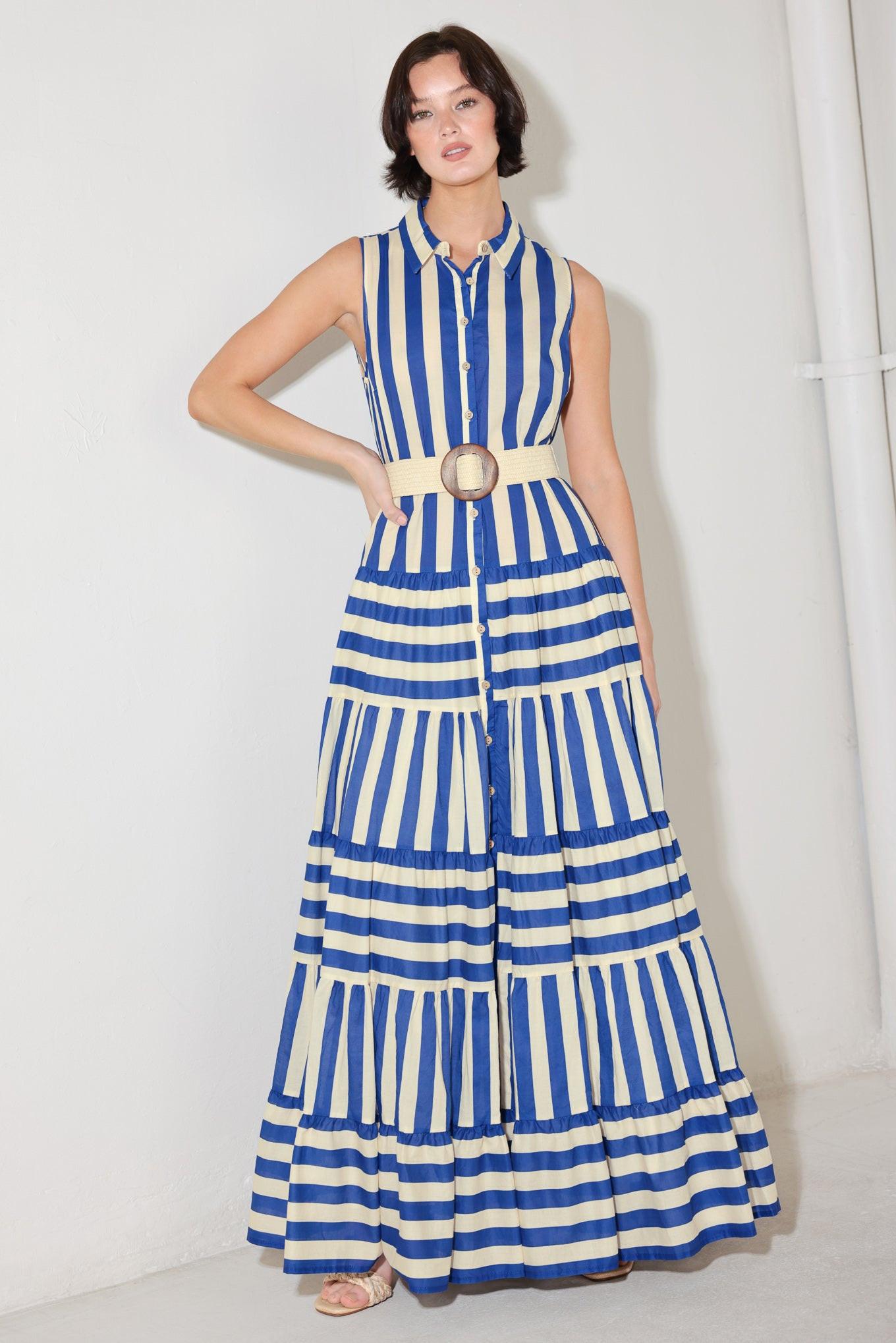 Sunset Boardwalk Stripe Maxi Dress | Includes Plus Size