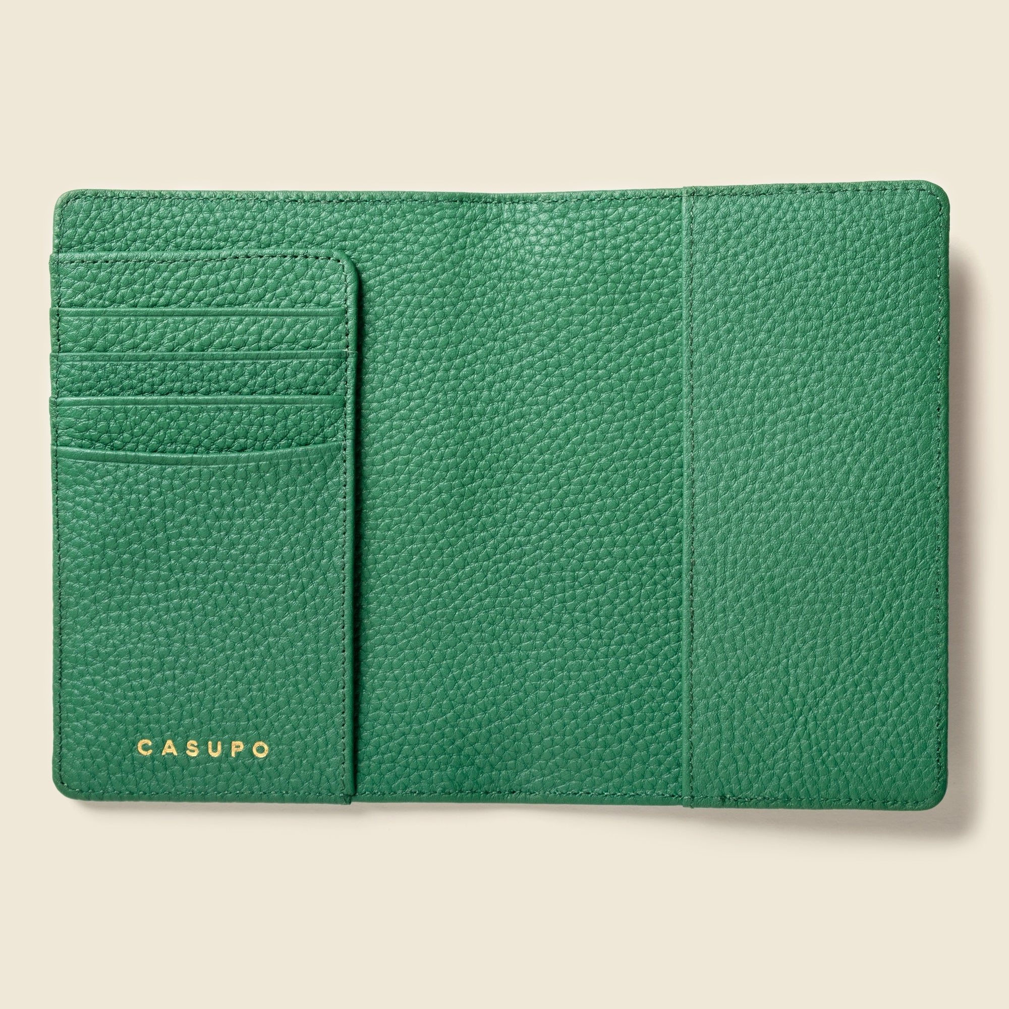 Leather Green Passport Wallet With RFID