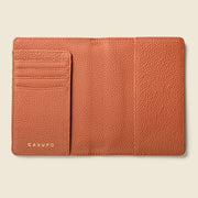 Leather Passport Wallet With RFID - Tan