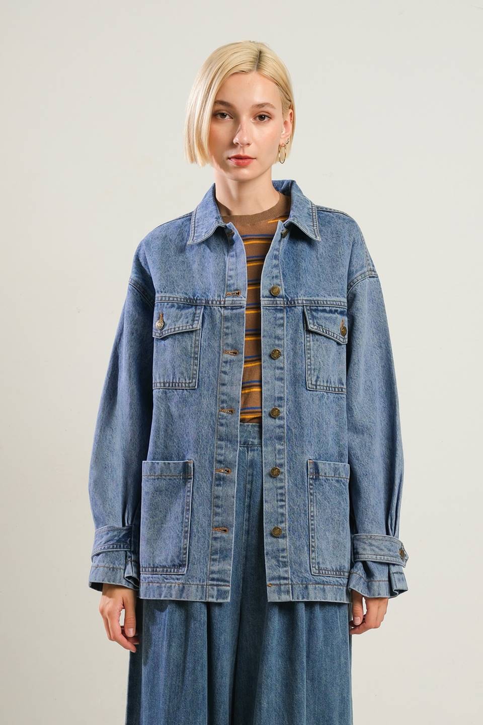 Breathtaking Charm Denim Midi Jacket