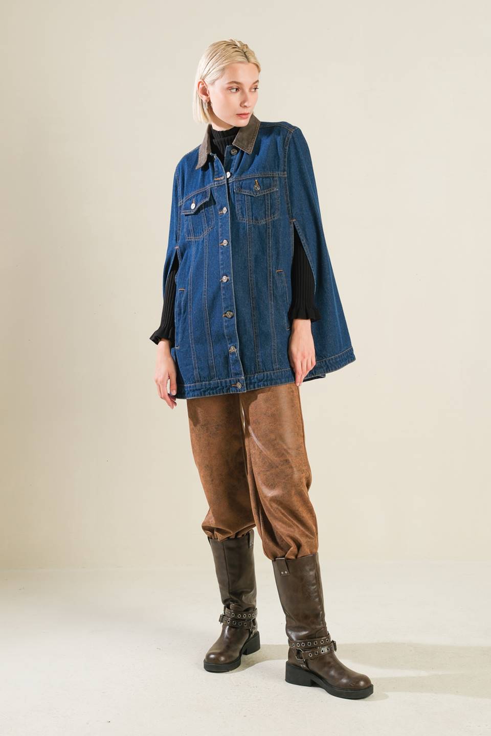 If Thou Must Love Me Denim Cape Jacket