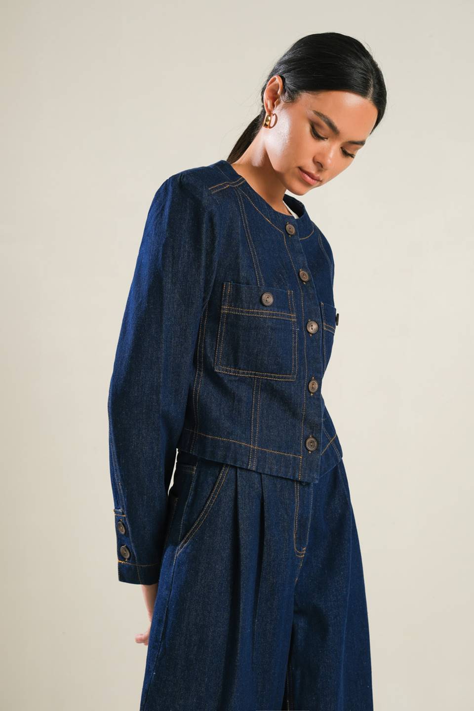 Crisp Canvas Denim Jacket