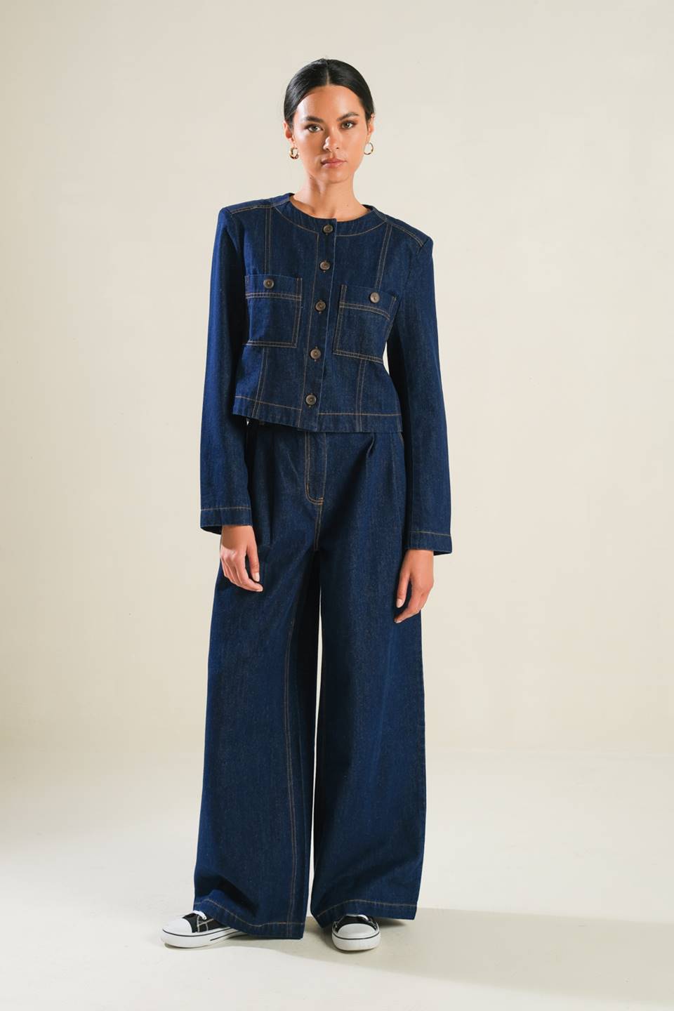 Crisp Canvas Denim Jacket