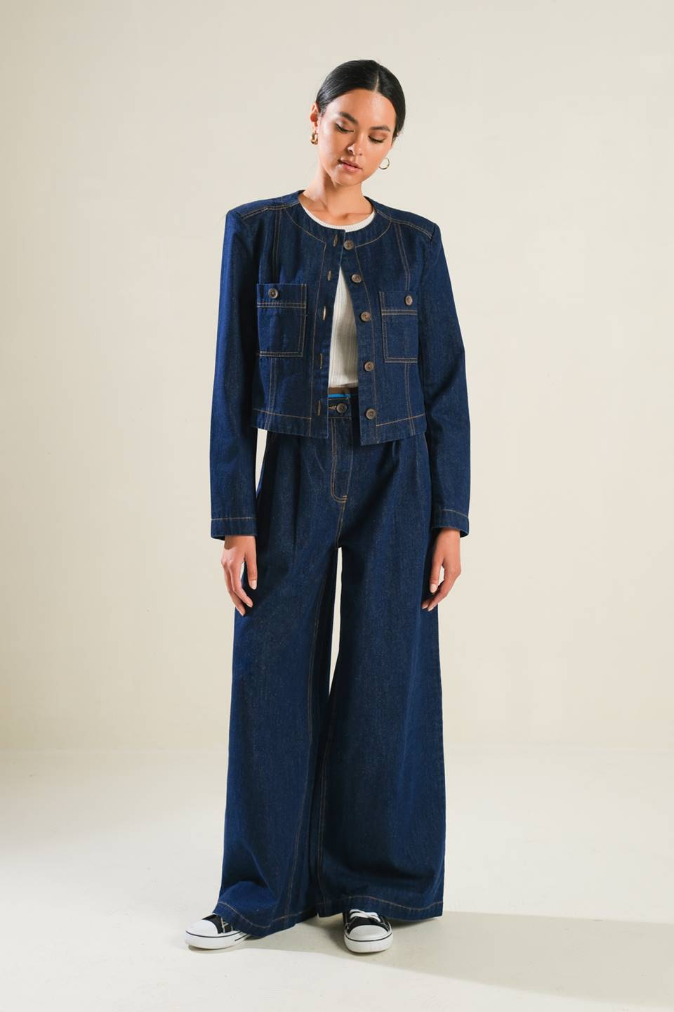 Crisp Canvas Denim Jacket