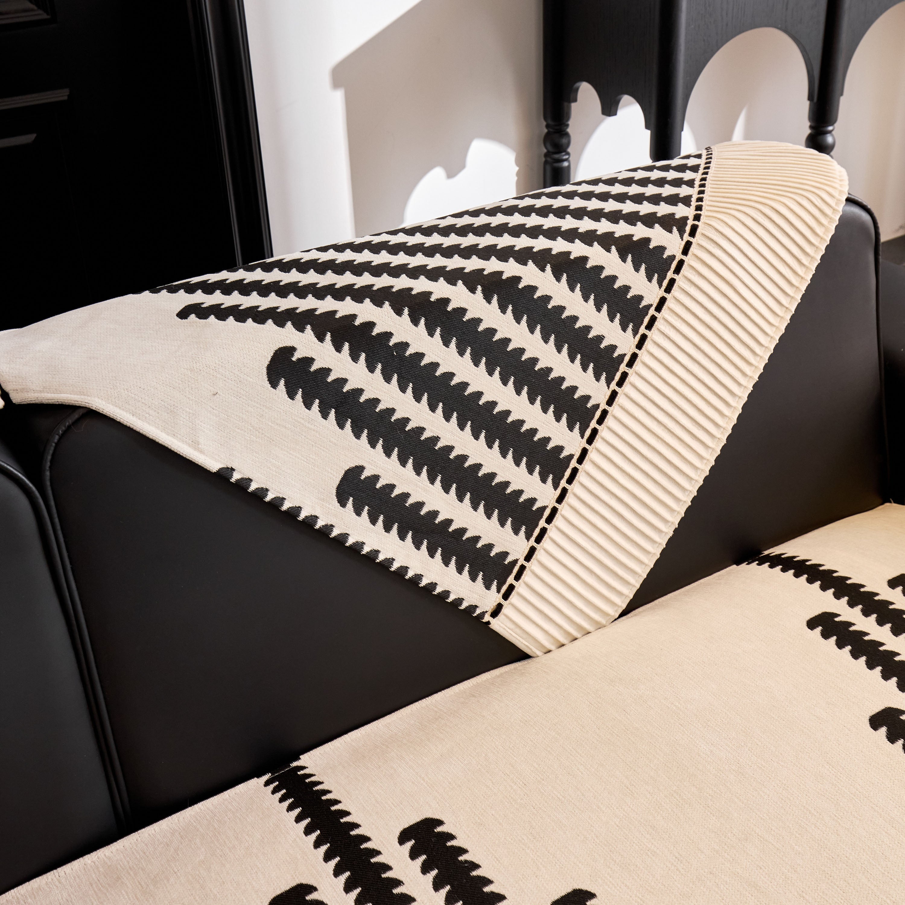 Vertical Stripes Sectional Sofa Cover Slipcover - Non-slip, Fits L-shape Couches