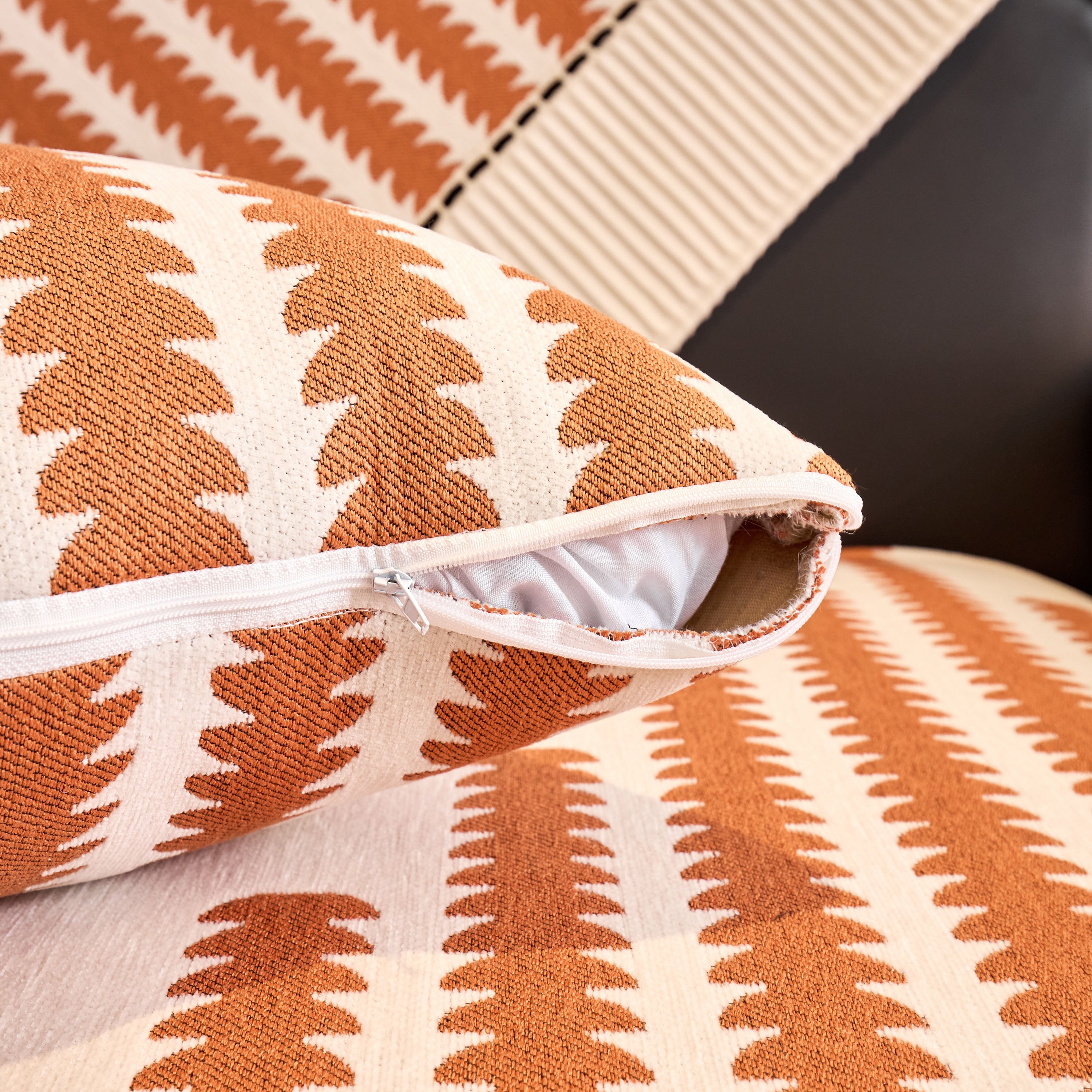 Vertical Stripes Sectional Sofa Cover Slipcover - Non-slip, Fits L-shape Couches