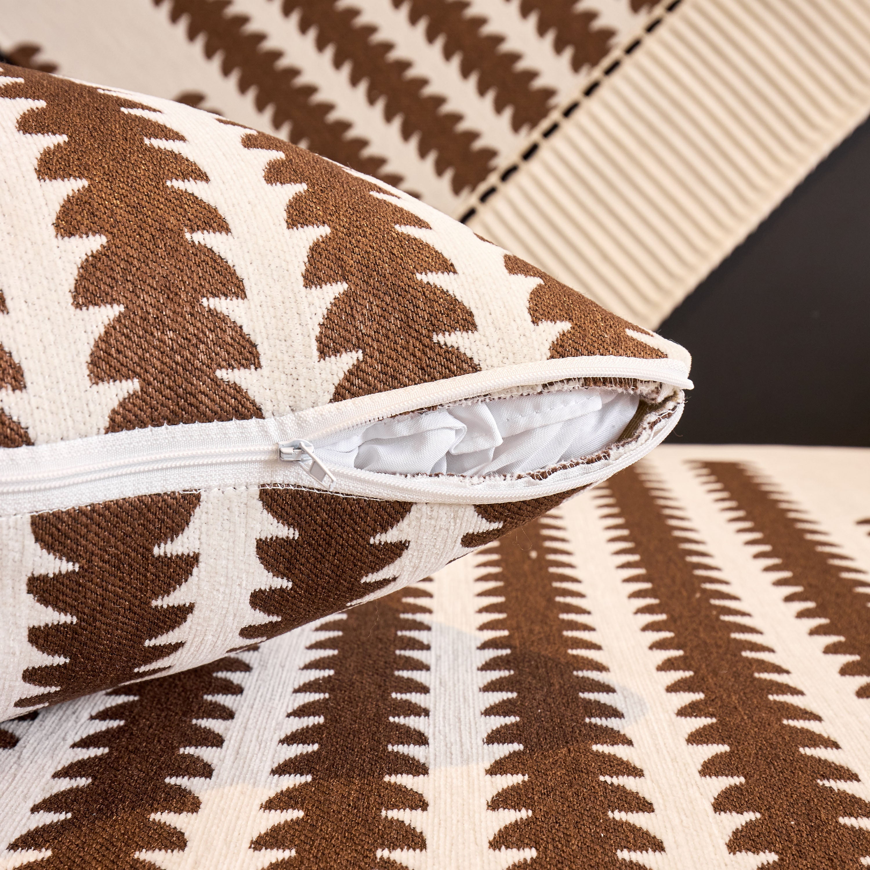 Vertical Stripes Sectional Sofa Cover Slipcover - Non-slip, Fits L-shape Couches