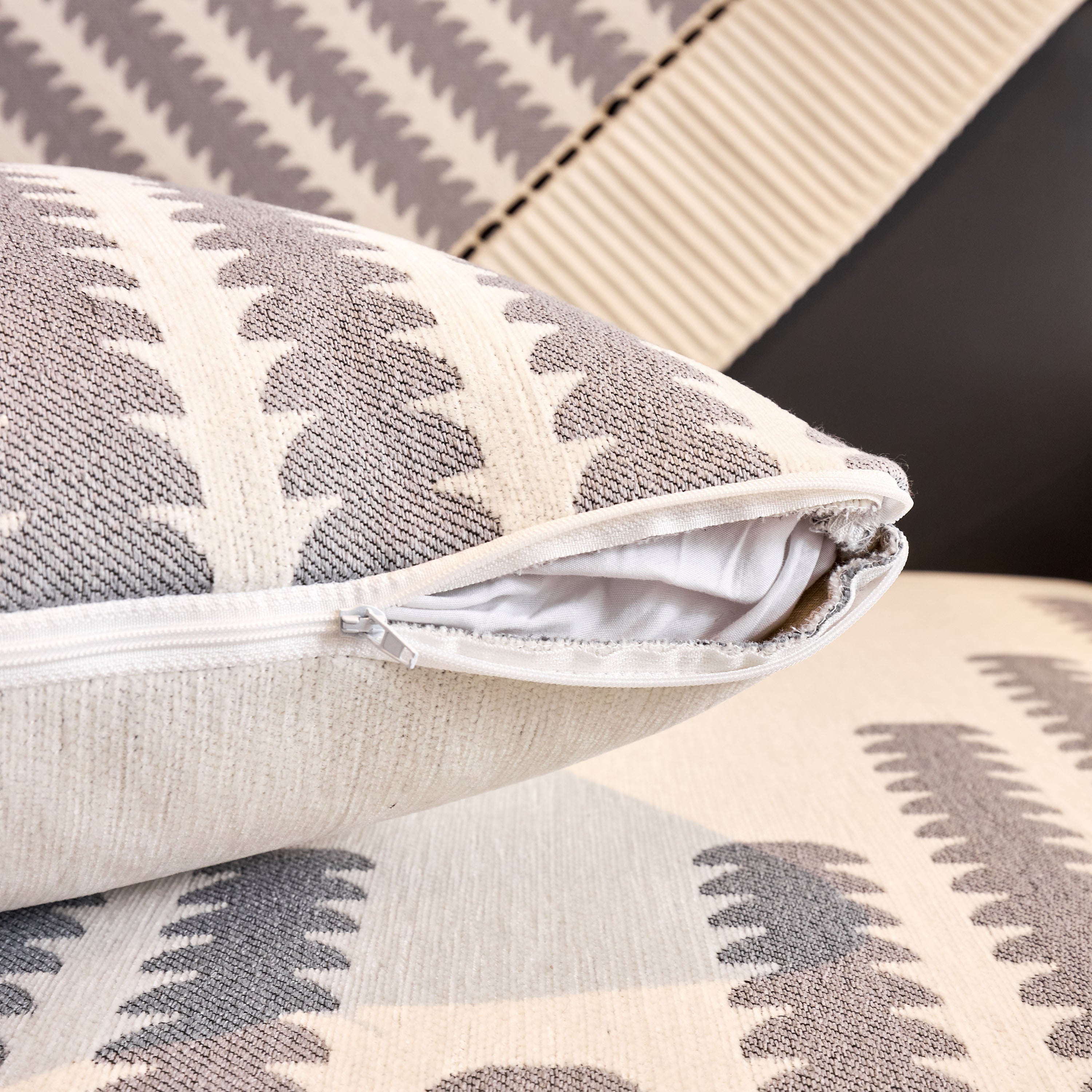 Vertical Stripes Sectional Sofa Cover Slipcover - Non-slip, Fits L-shape Couches