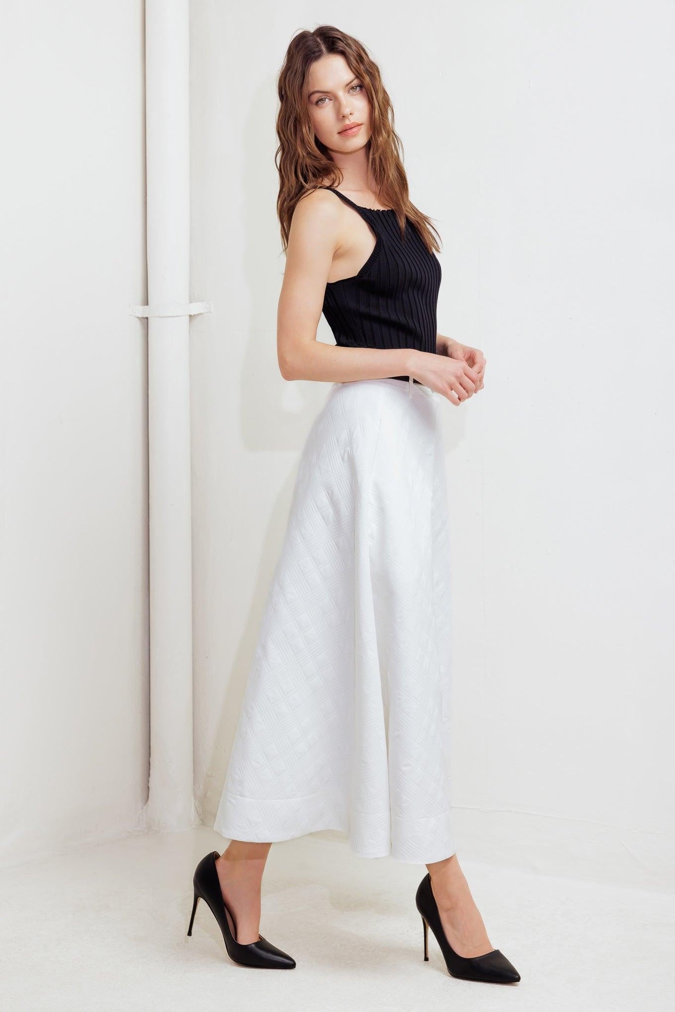 Downtown Ease Woven Midi Skirt