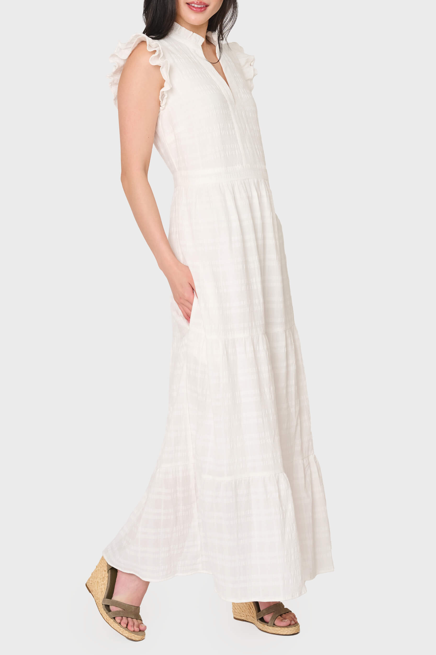 Flutter Sleeve Maxi Decked Out Day Dress