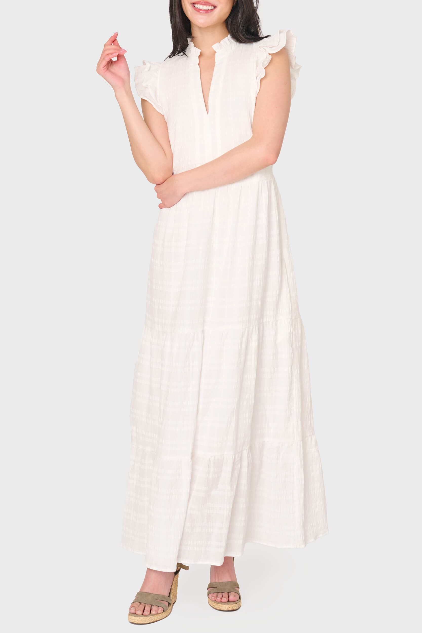 Flutter Sleeve Maxi Decked Out Day Dress