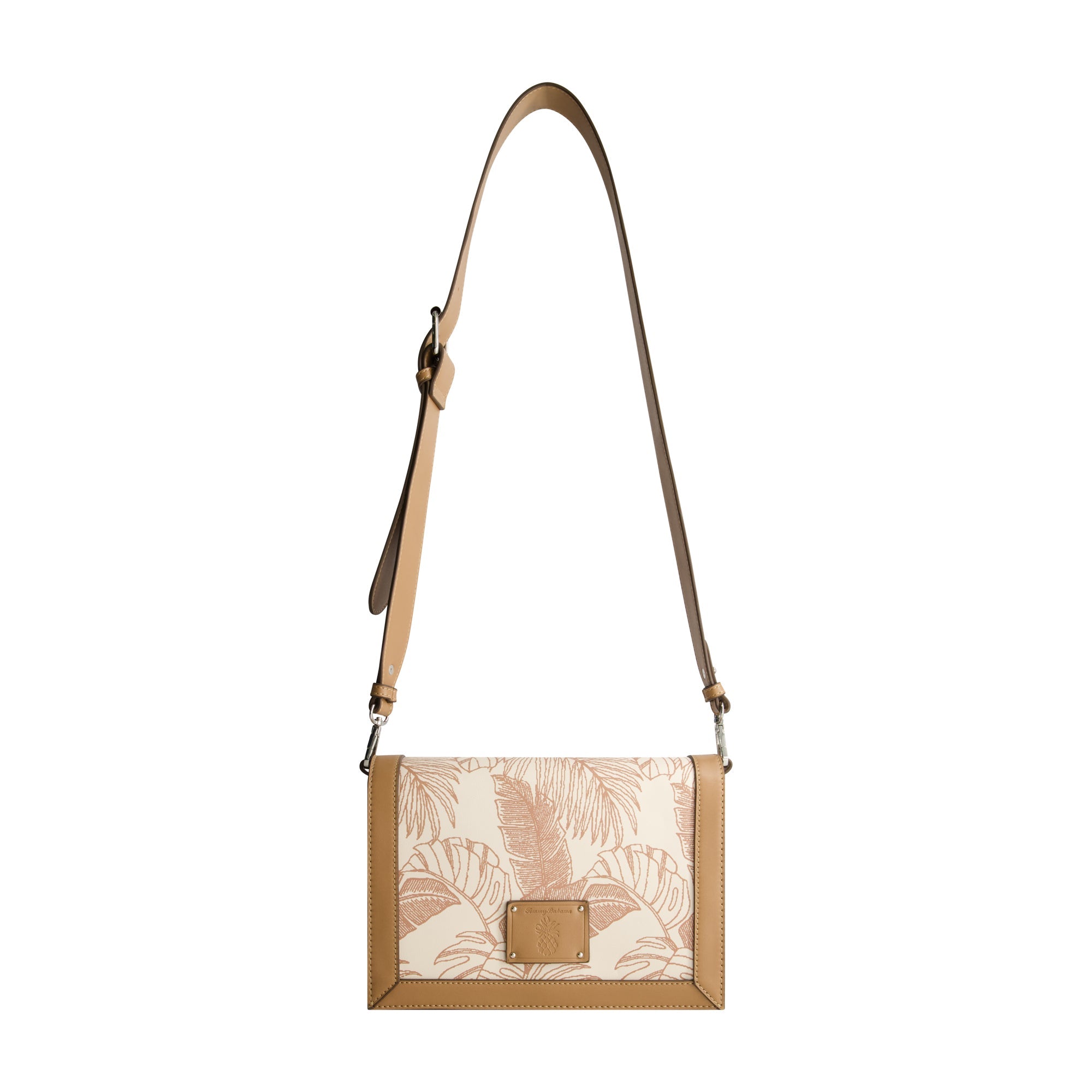 Tommy Bahama Graphic Leaf Print City Handbag, Tan