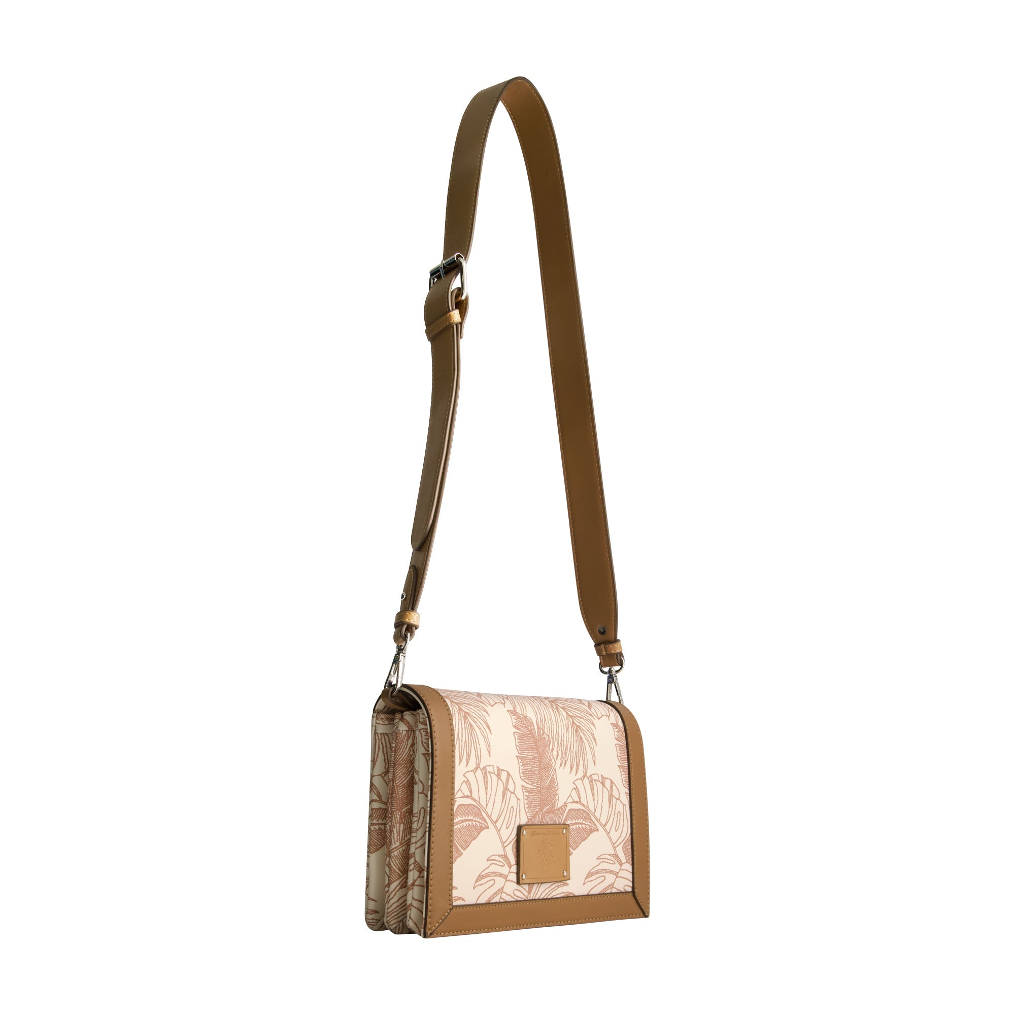 Tommy Bahama Graphic Leaf Print City Handbag, Tan