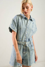 Countryside Charm Denim Romper