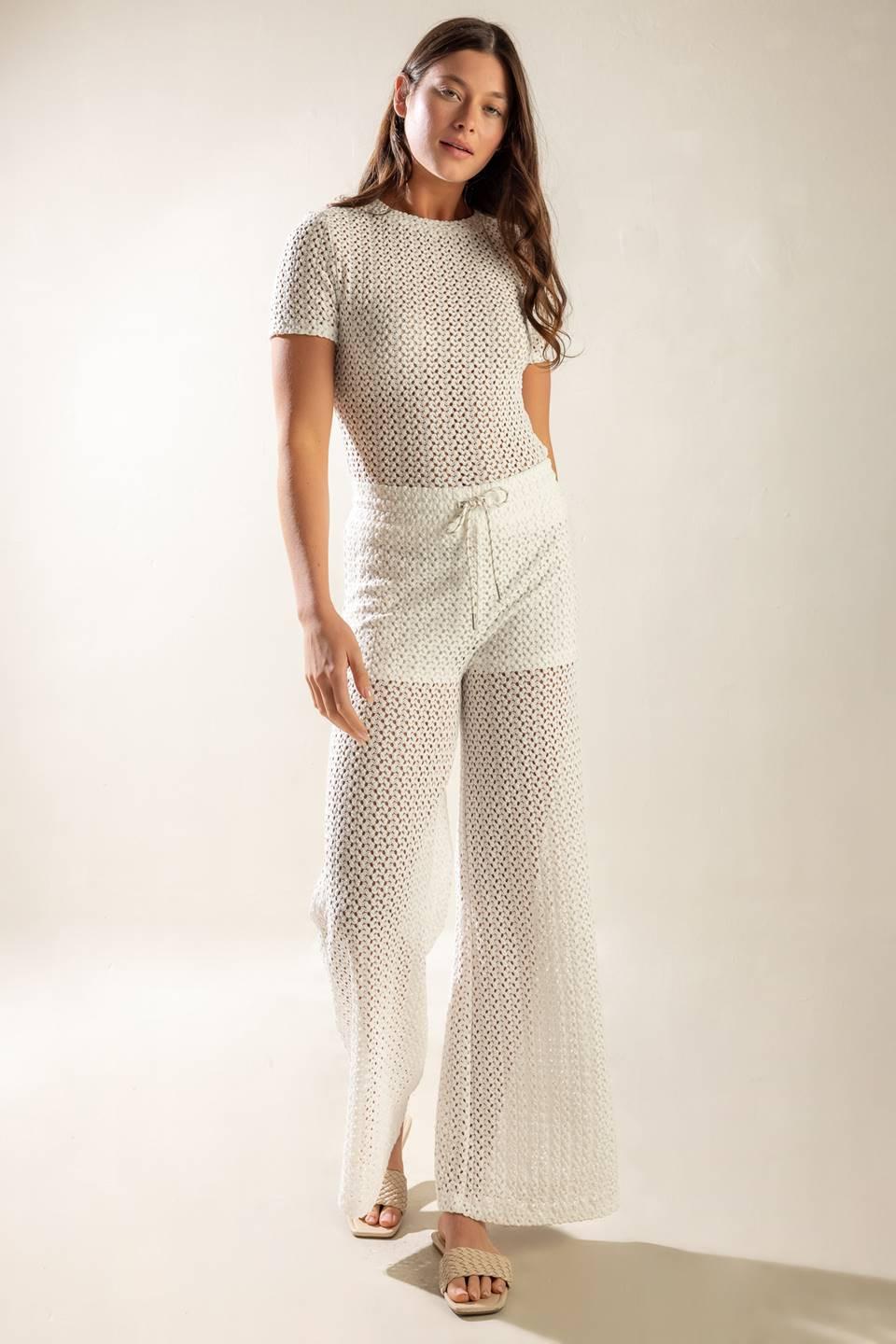 Presence Of Love Semi Sheer Knit Pants