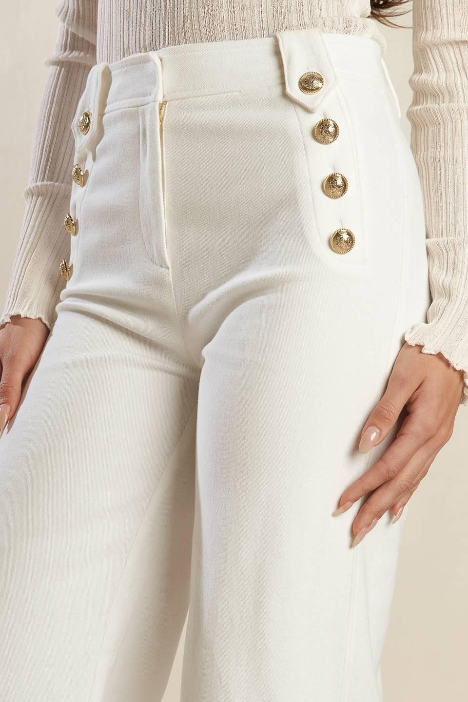 Lily Petal White Woven Pants