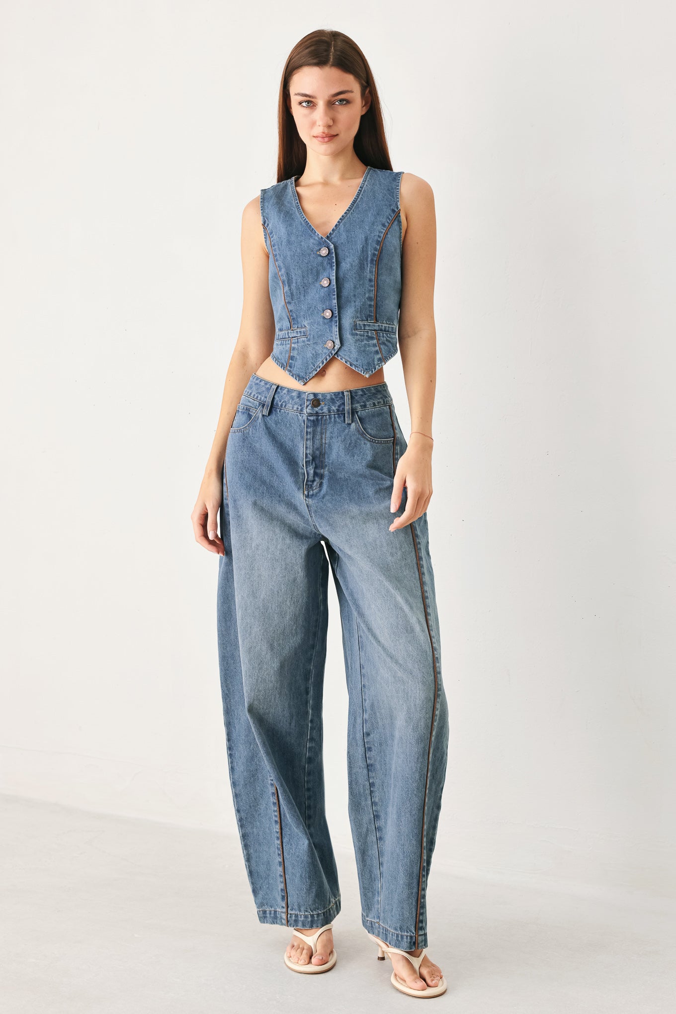 Western Muse Denim Ballon Pants