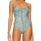 Free People Printed Night Rhythm Bodysuit Size Small
