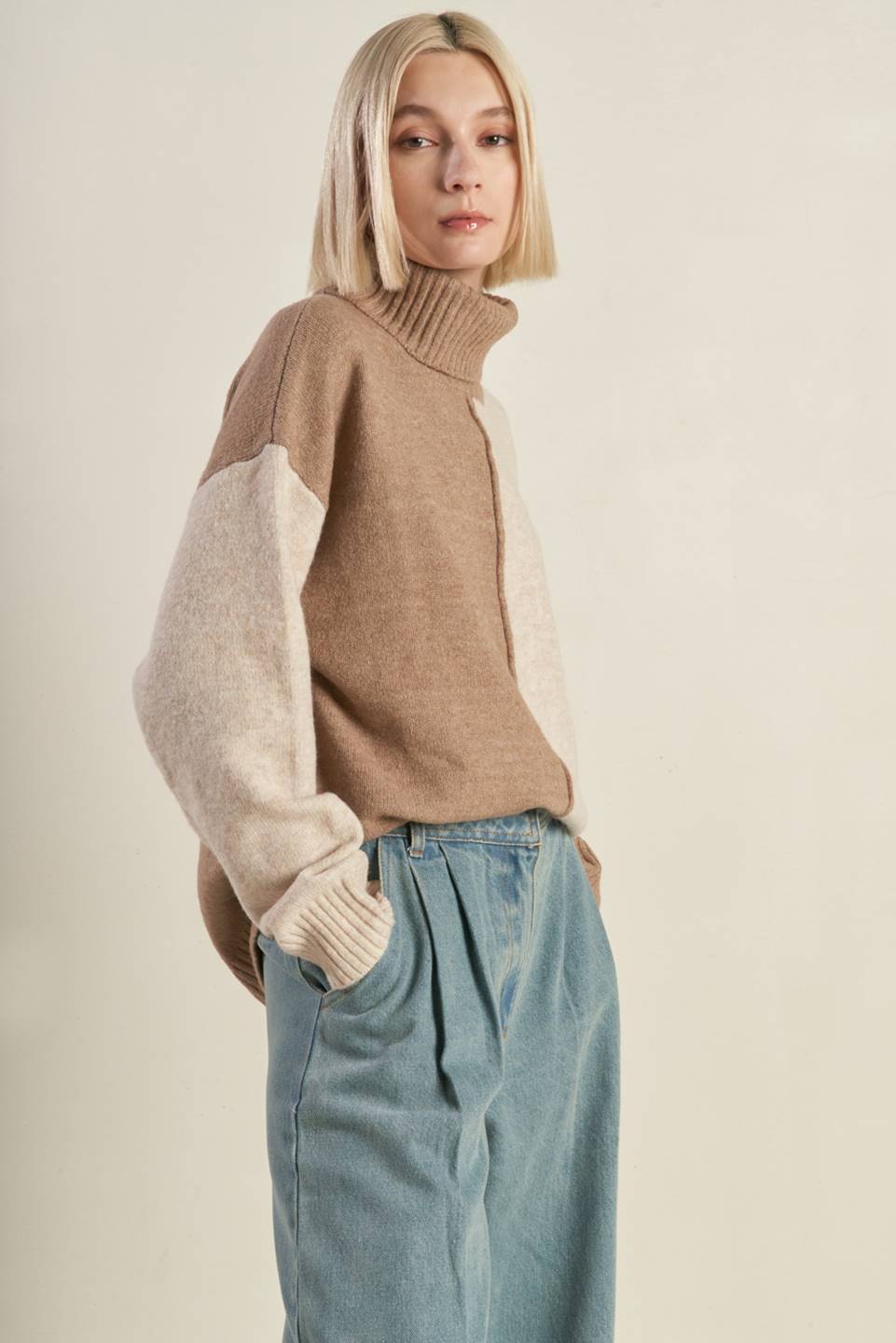 Mixed Emotions Colorblocked Sweater Top