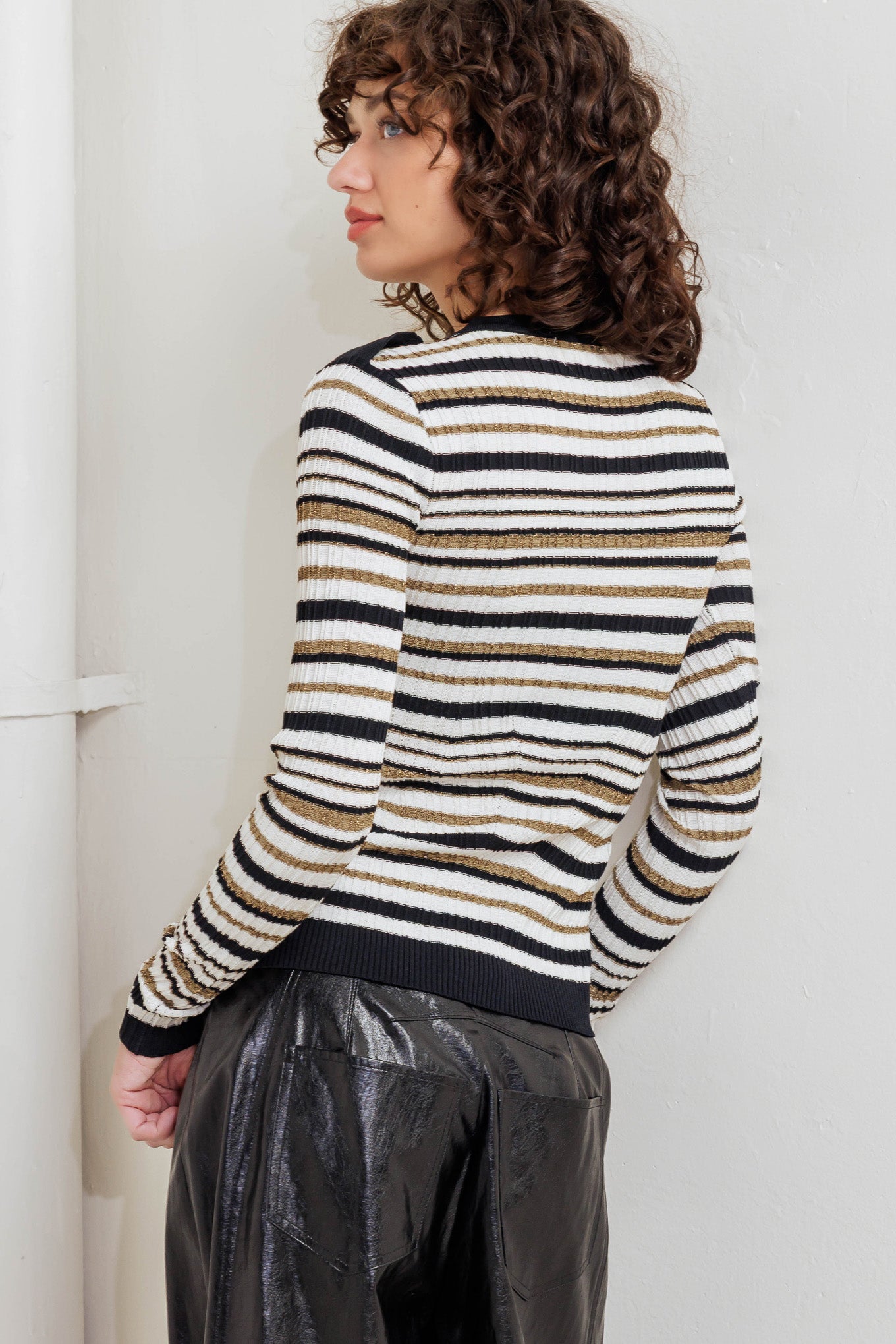 Sweet Stripe Muse Sweater Knit Top