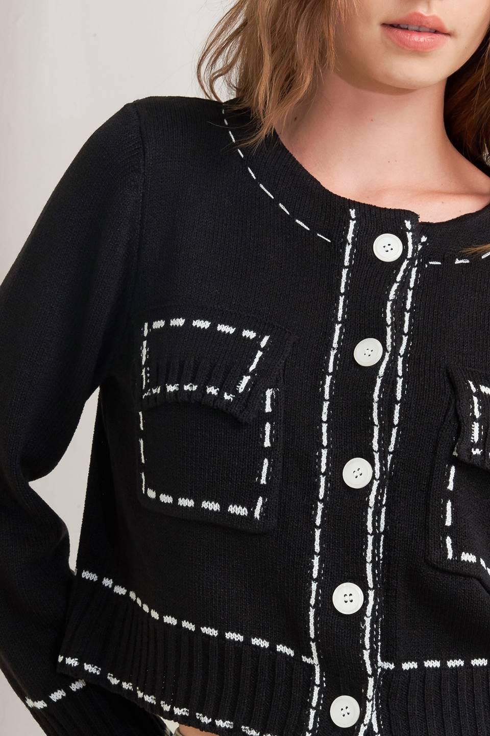 Mono Frame Sweater Knit Top