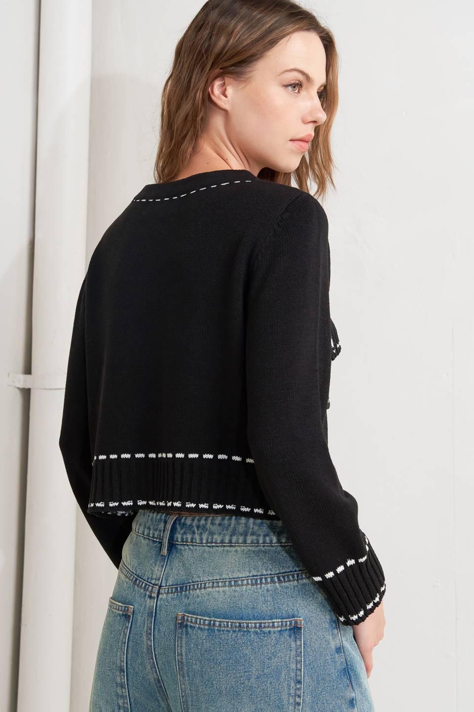 Mono Frame Sweater Knit Top