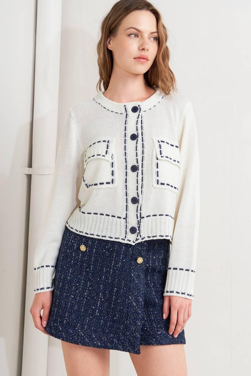 Mono Frame Sweater Knit Top