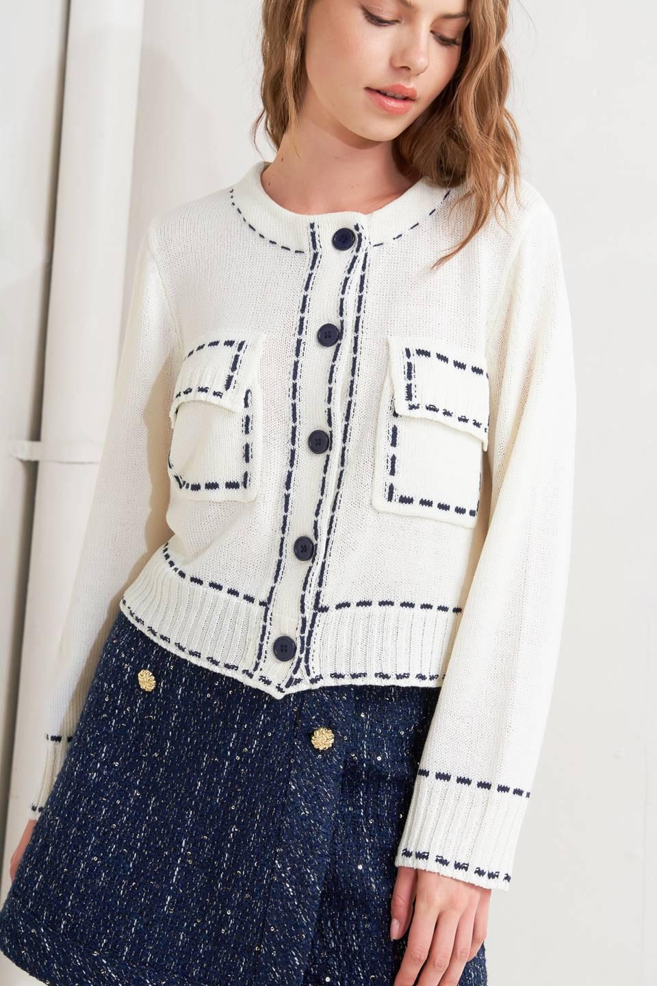 Mono Frame Sweater Knit Top