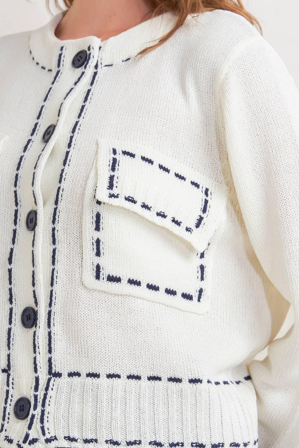 Mono Frame Sweater Knit Top