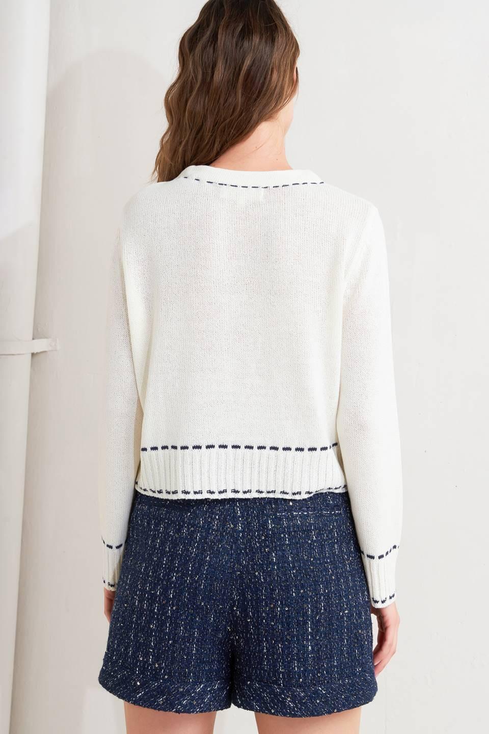 Mono Frame Sweater Knit Top