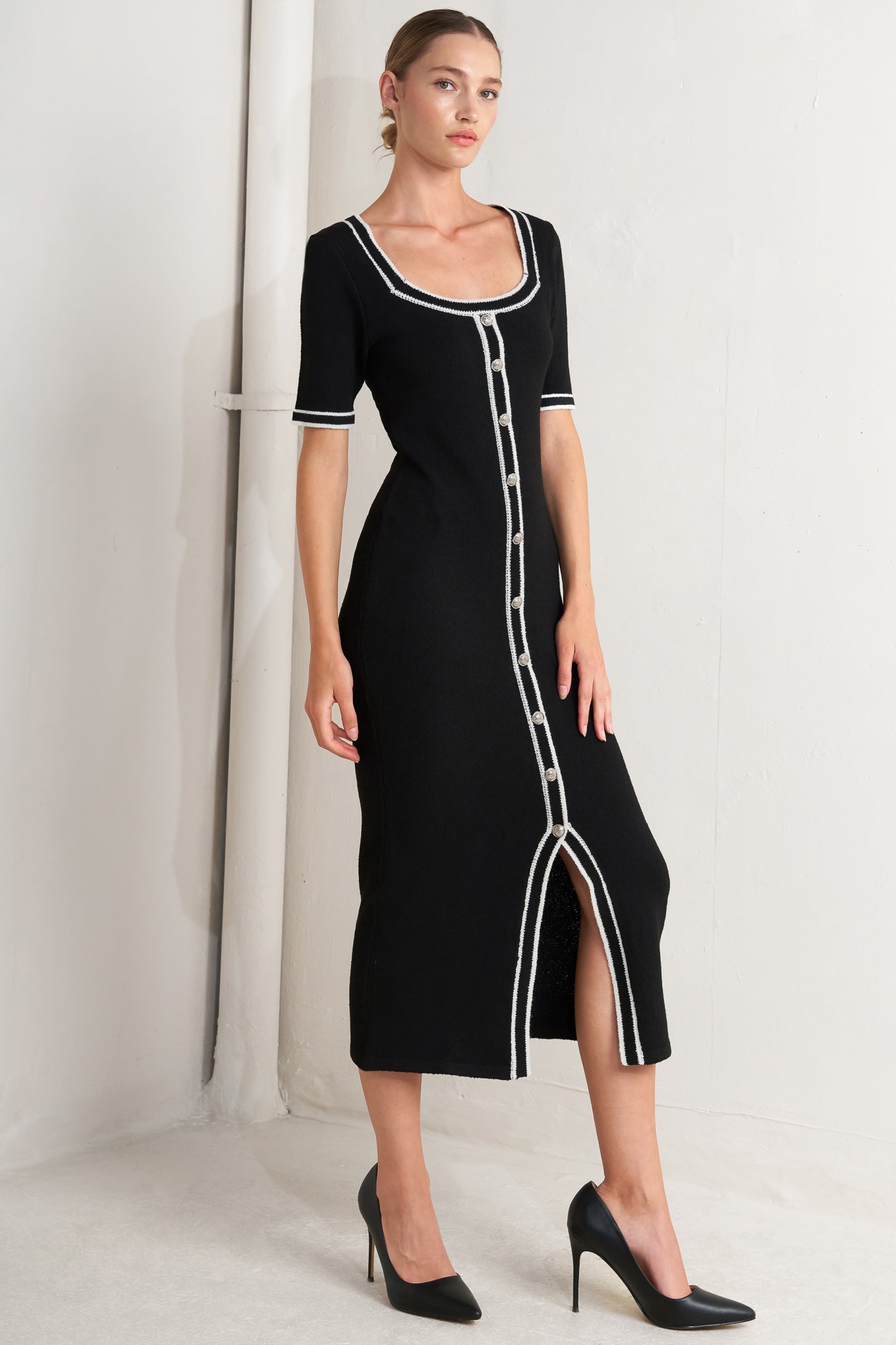Modern Classic Sweater Knit Midi Dress