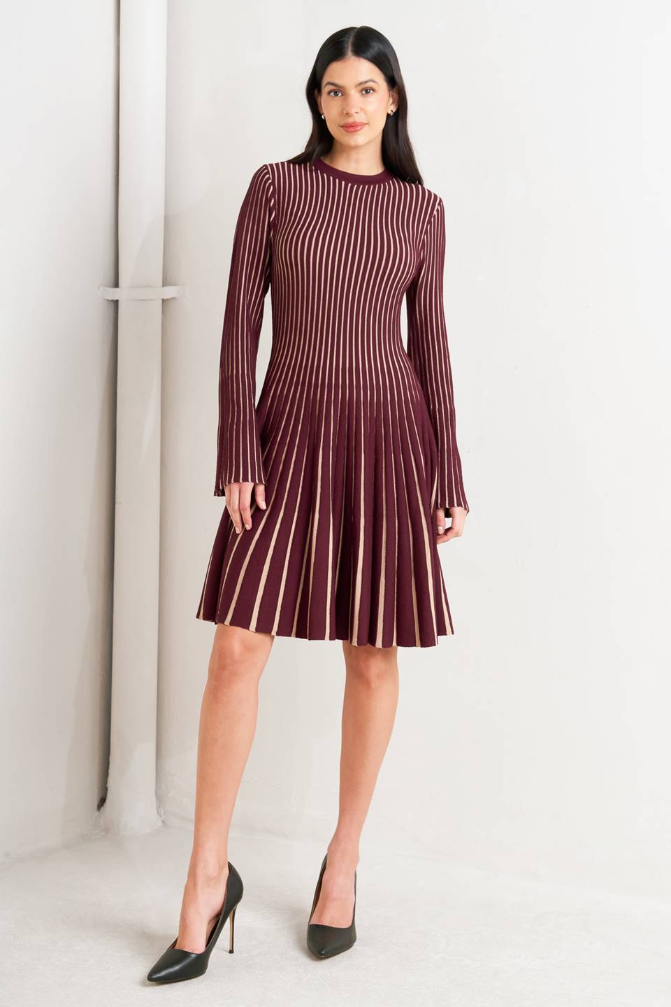 Vertical Grace Sweater Mini Dress